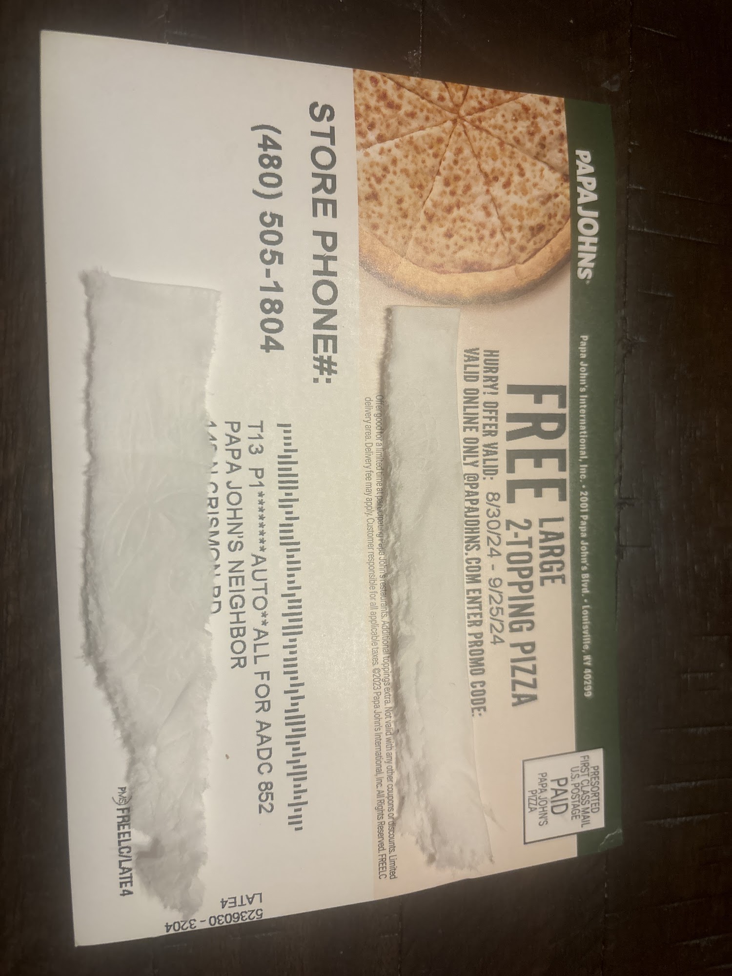 Papa Johns Pizza Menu