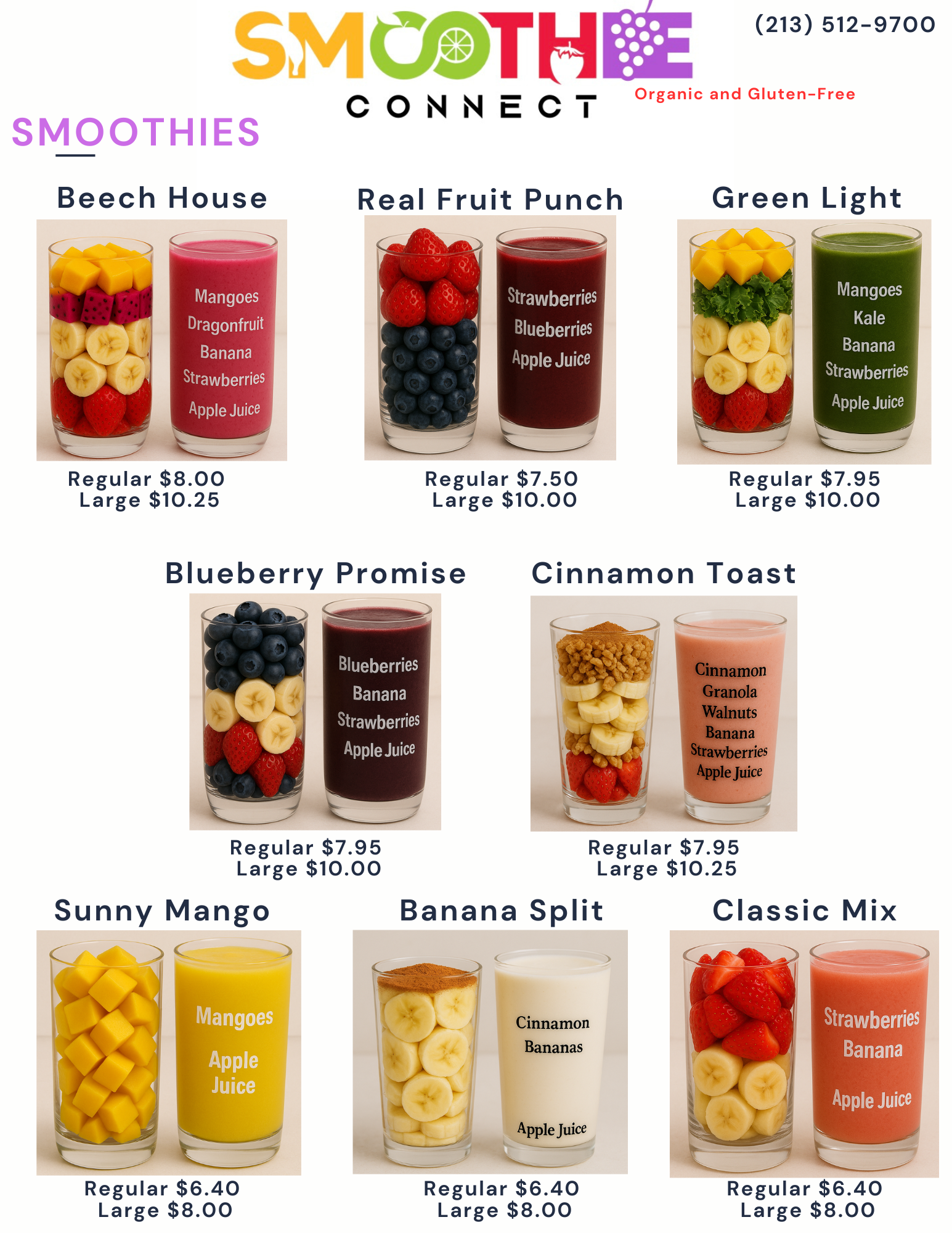 Smoothie Connect Menu