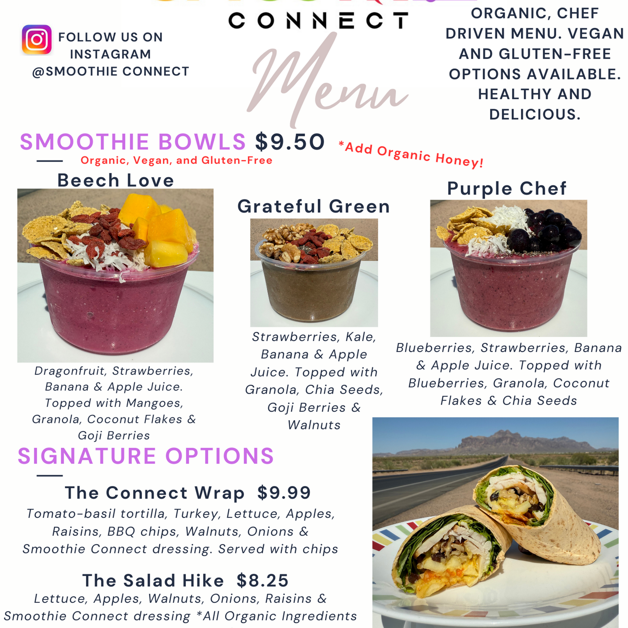 Smoothie Connect Menu