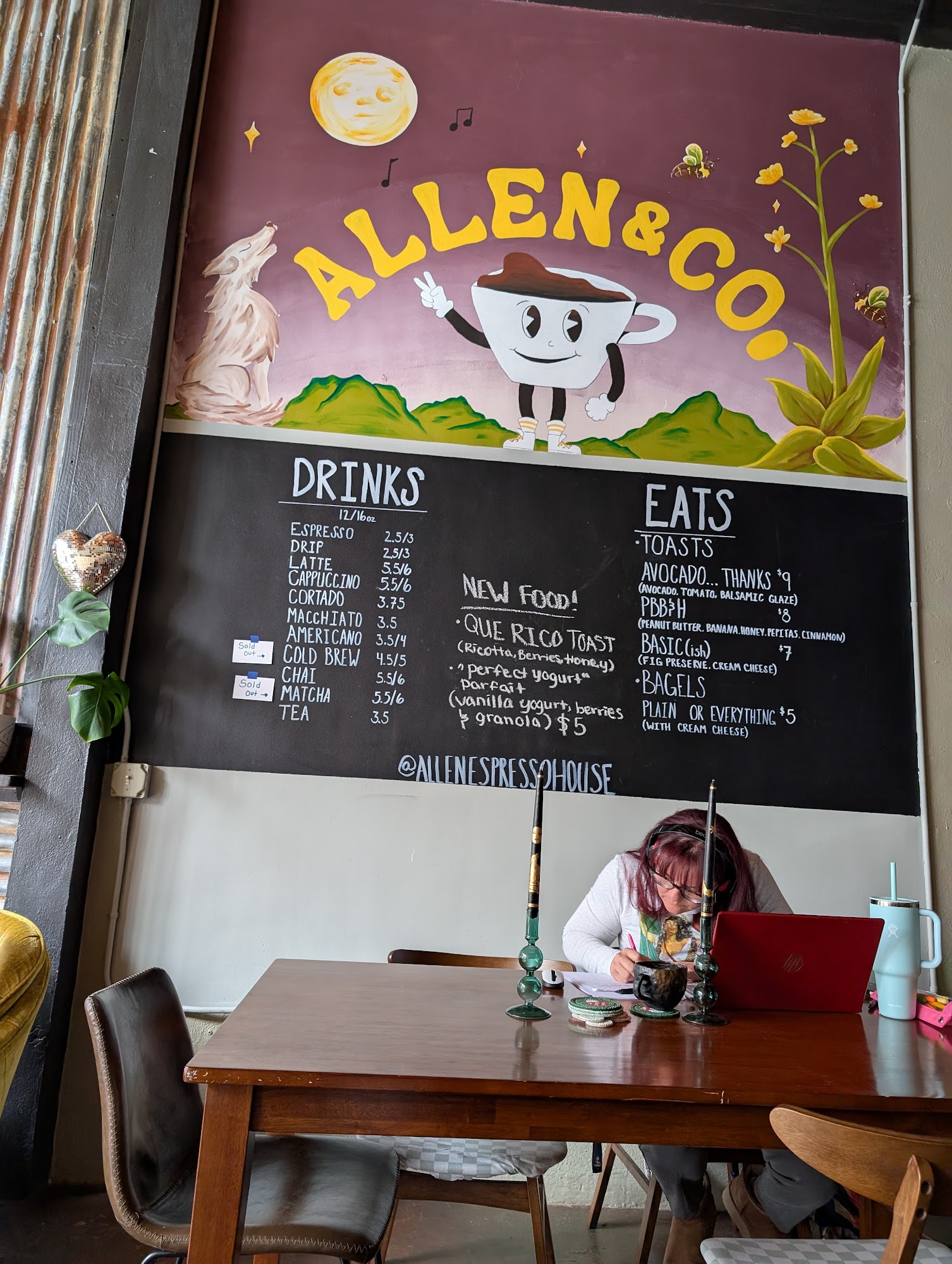 Allen & Co Coffee Shop Menu