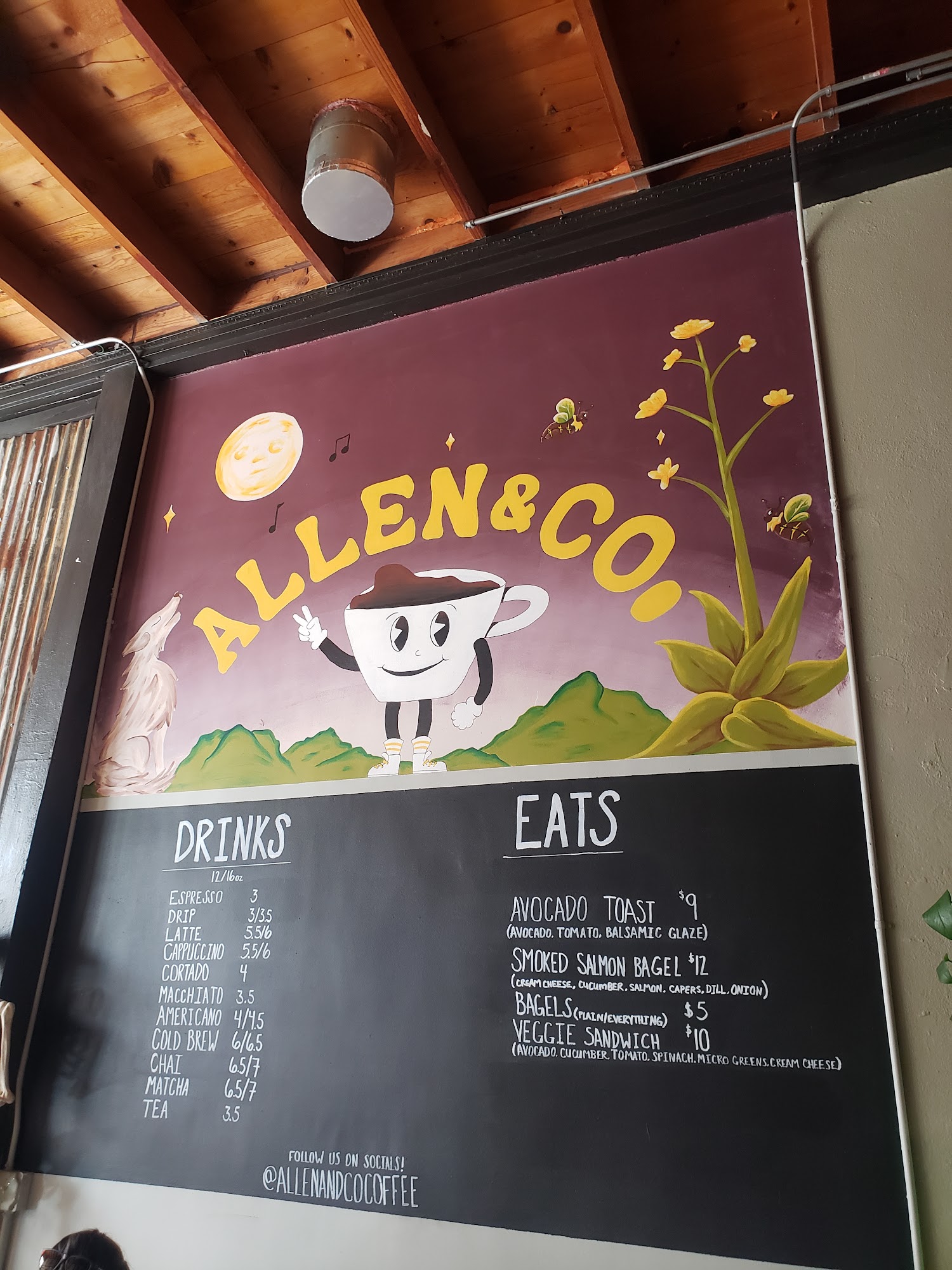 Allen & Co Coffee Shop Menu