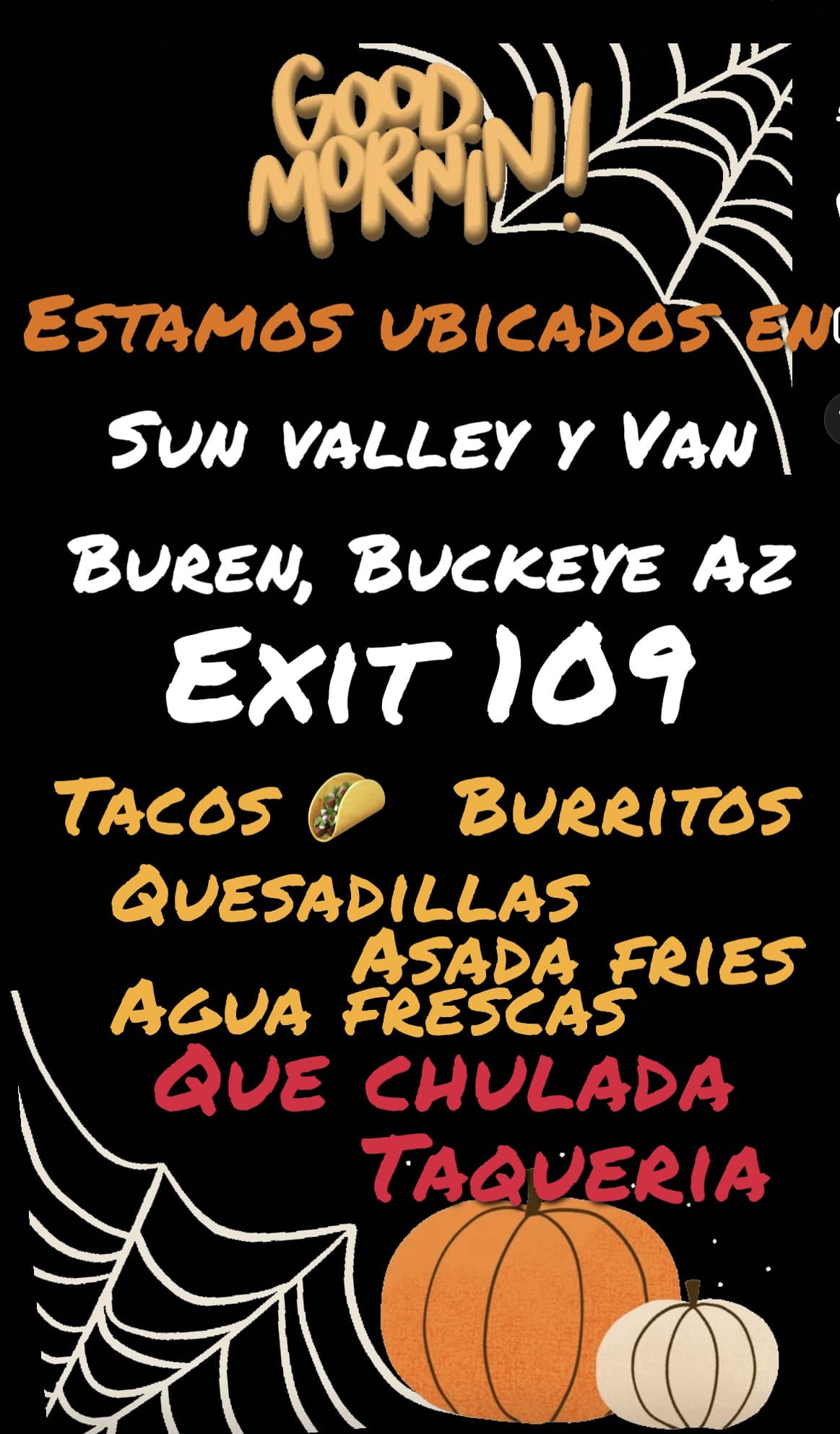 QUE CHULADA TAQUERIA Menu