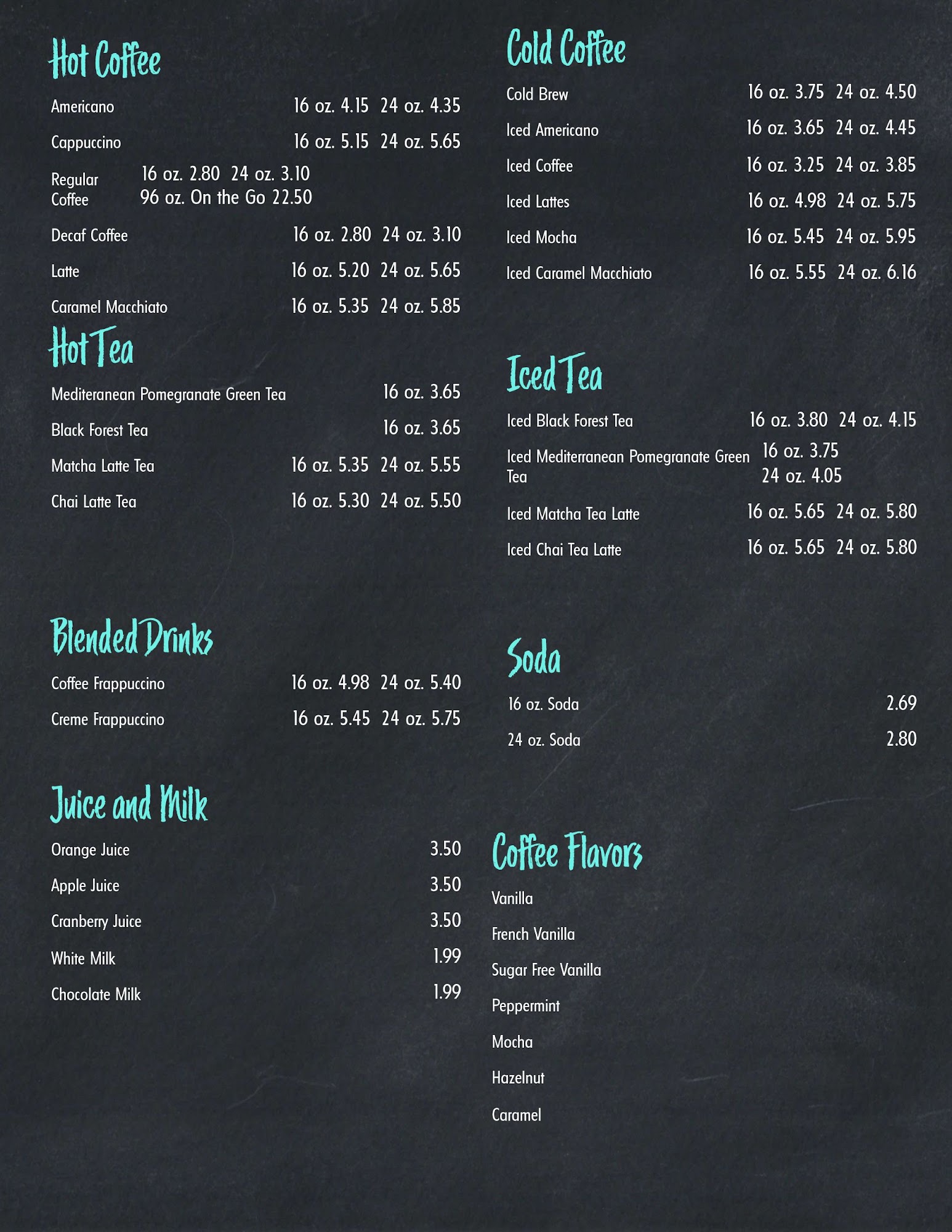 Bagel House Menu