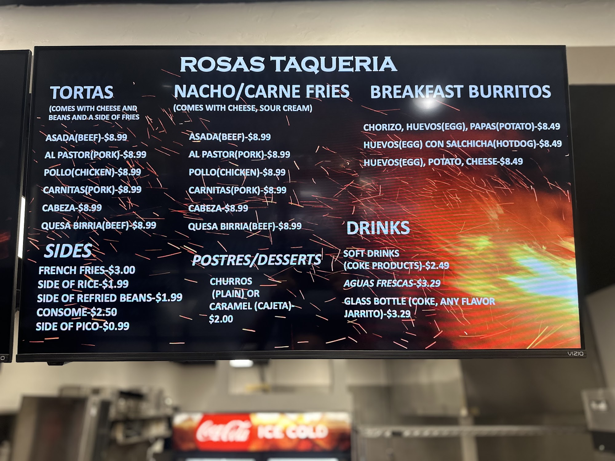 Rosas Taqueria Menu