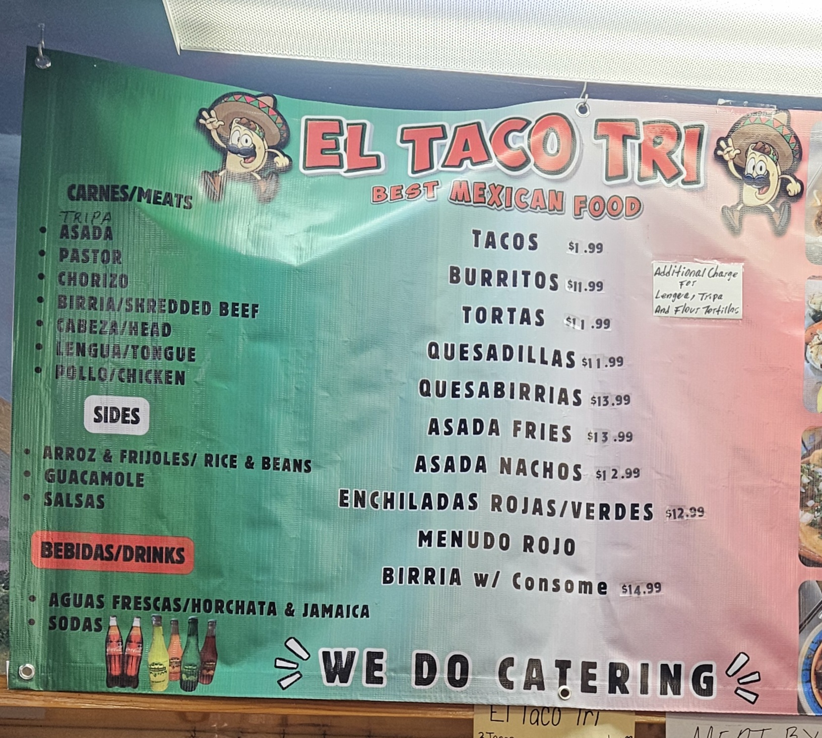 El Taco Tri Menu