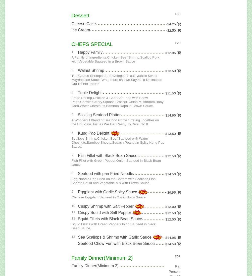 SOZEAL Asian Cuisine (Mandarin Chef) Menu