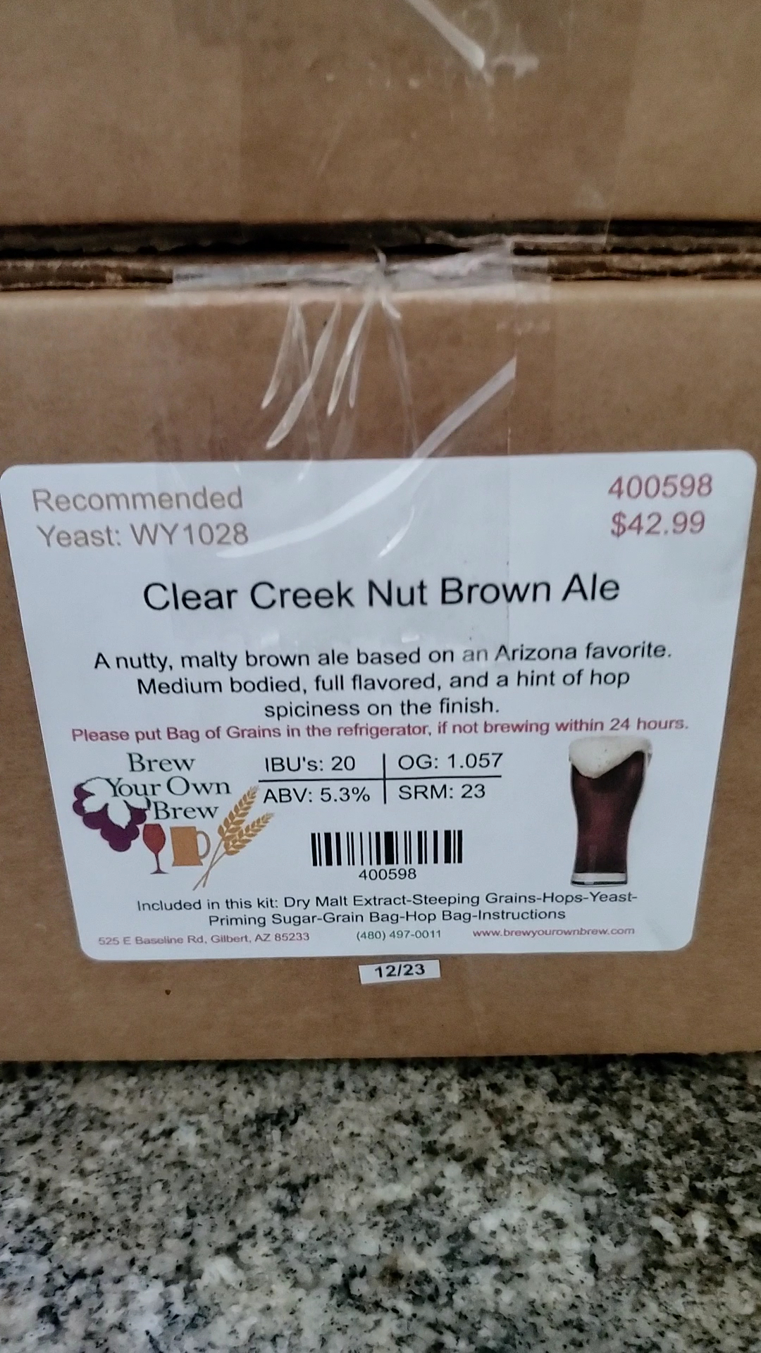 Brew Your Own Brew Menu