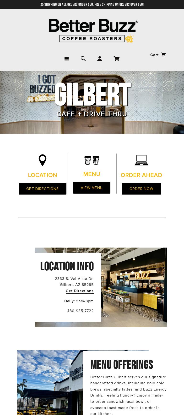 Better Buzz Coffee Gilbert Menu