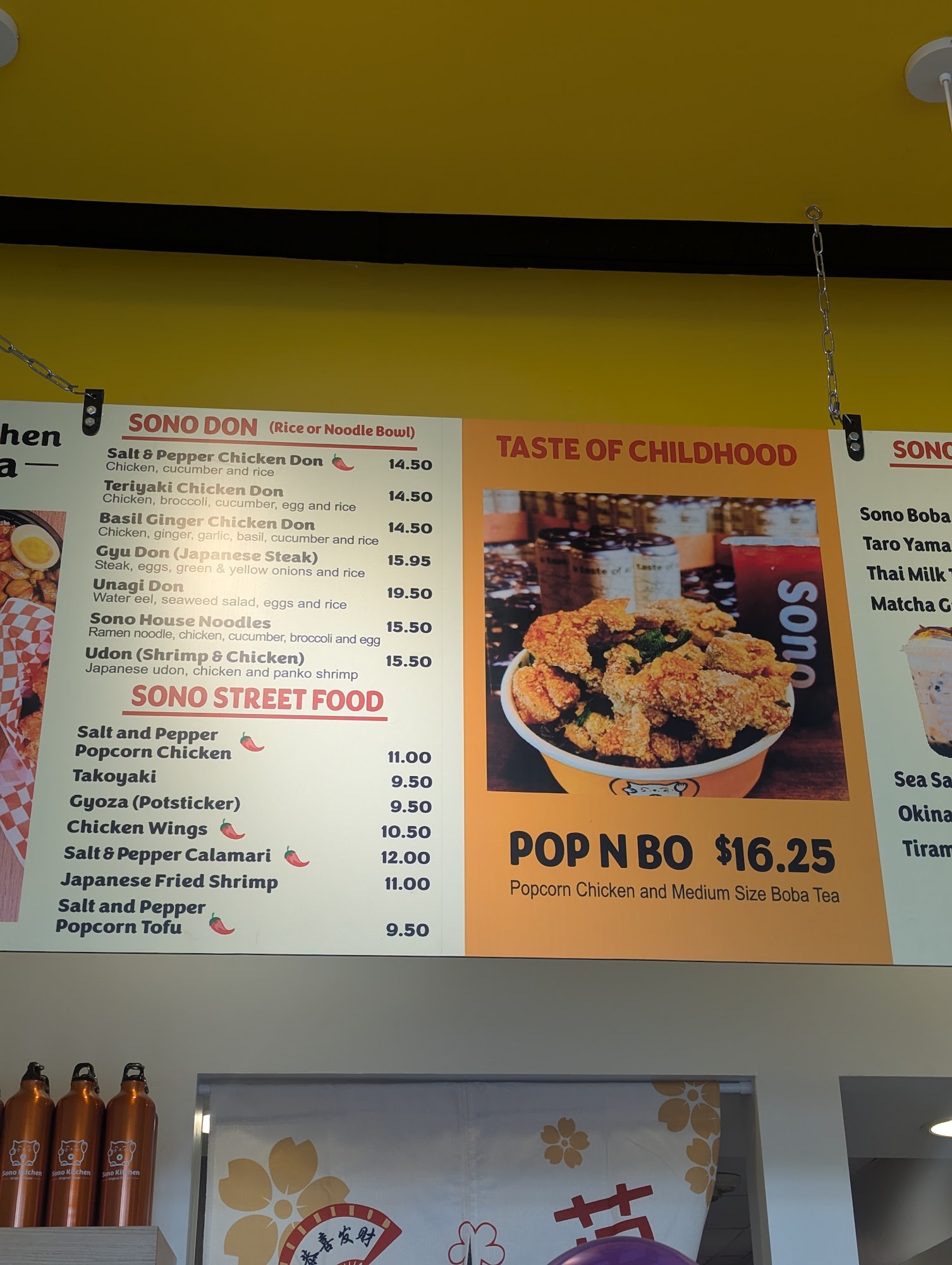 SONO Kitchen & Boba Menu