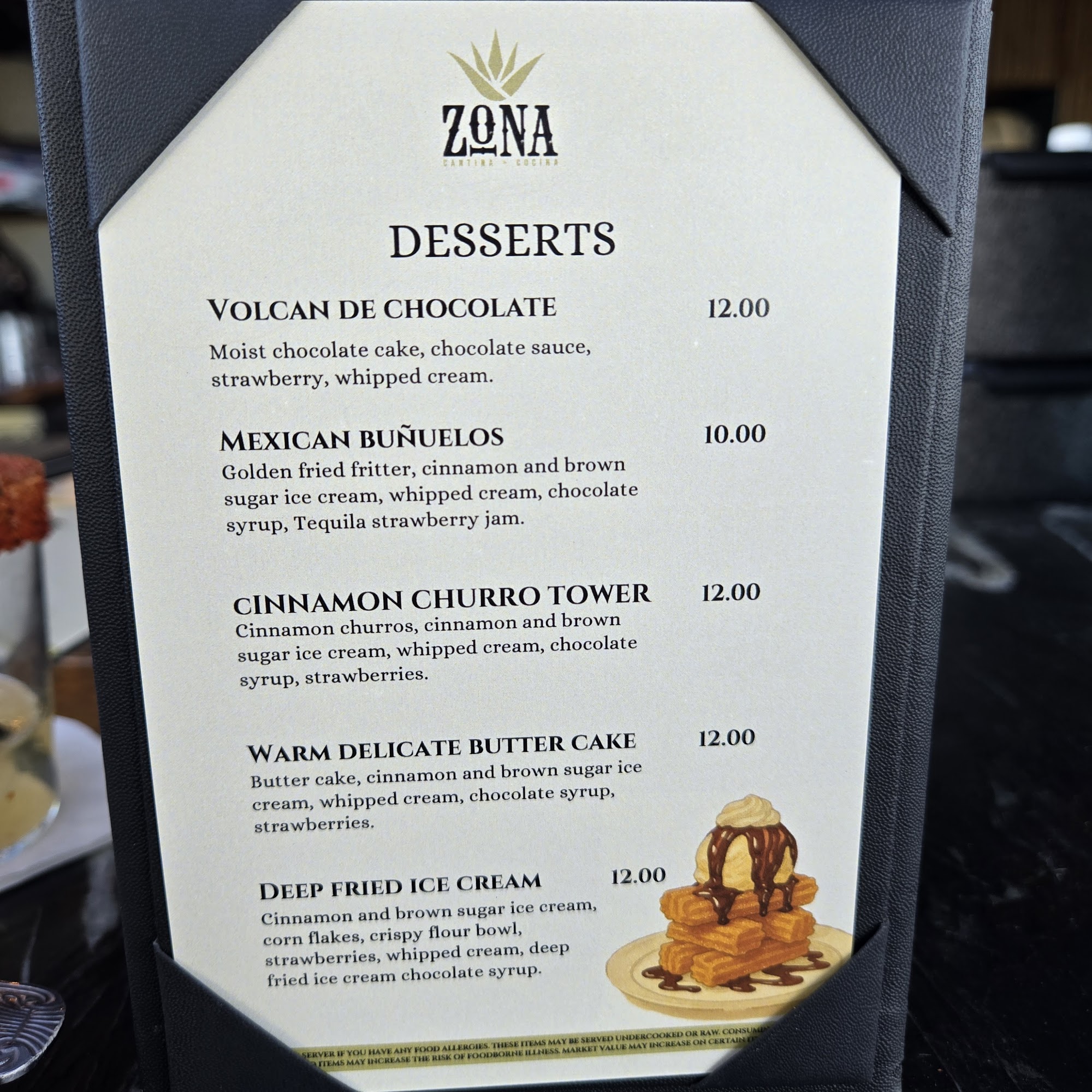 ZONA Cantina + Cocina Menu