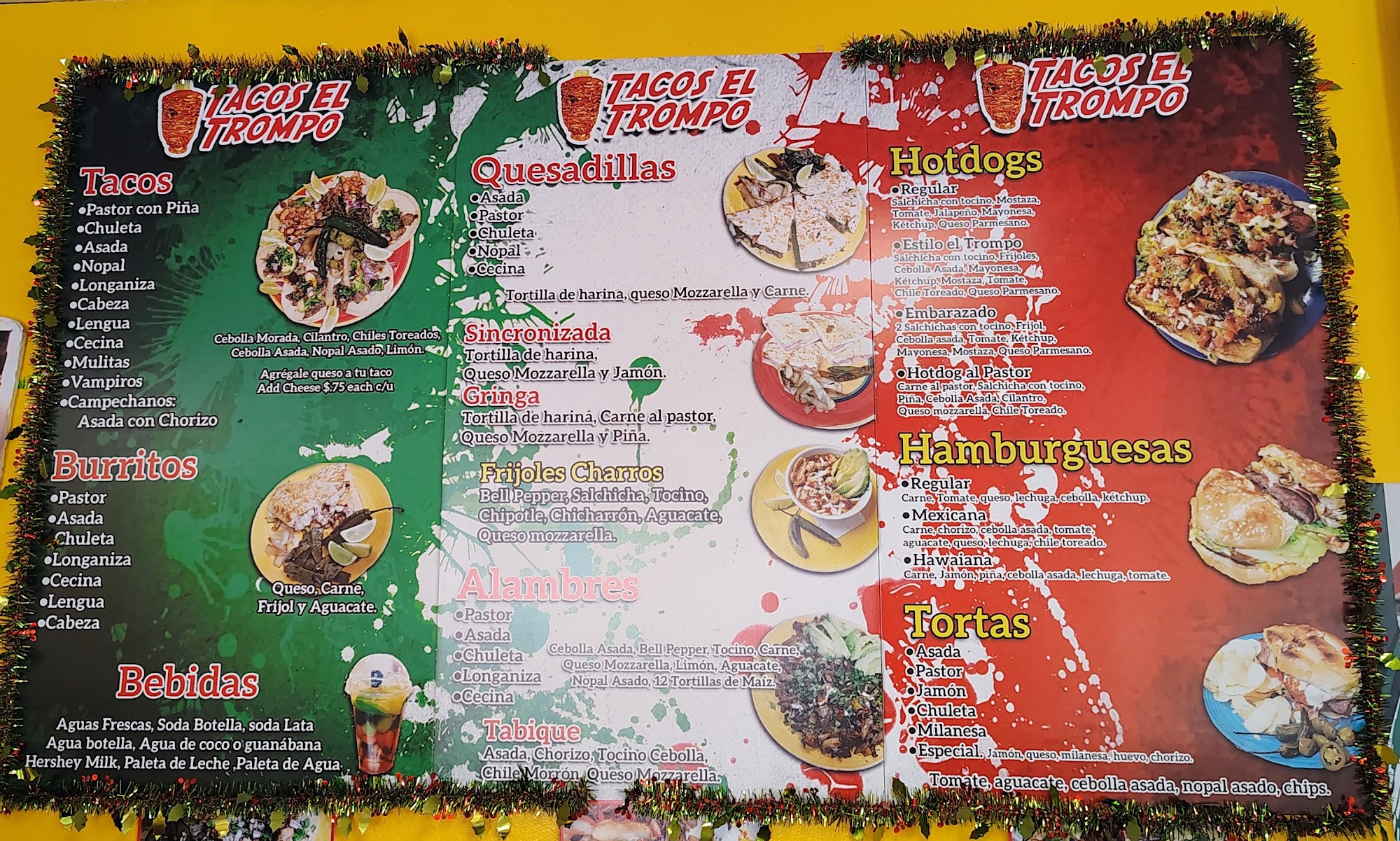 Tacos del Trompo Estilo D.F Menu