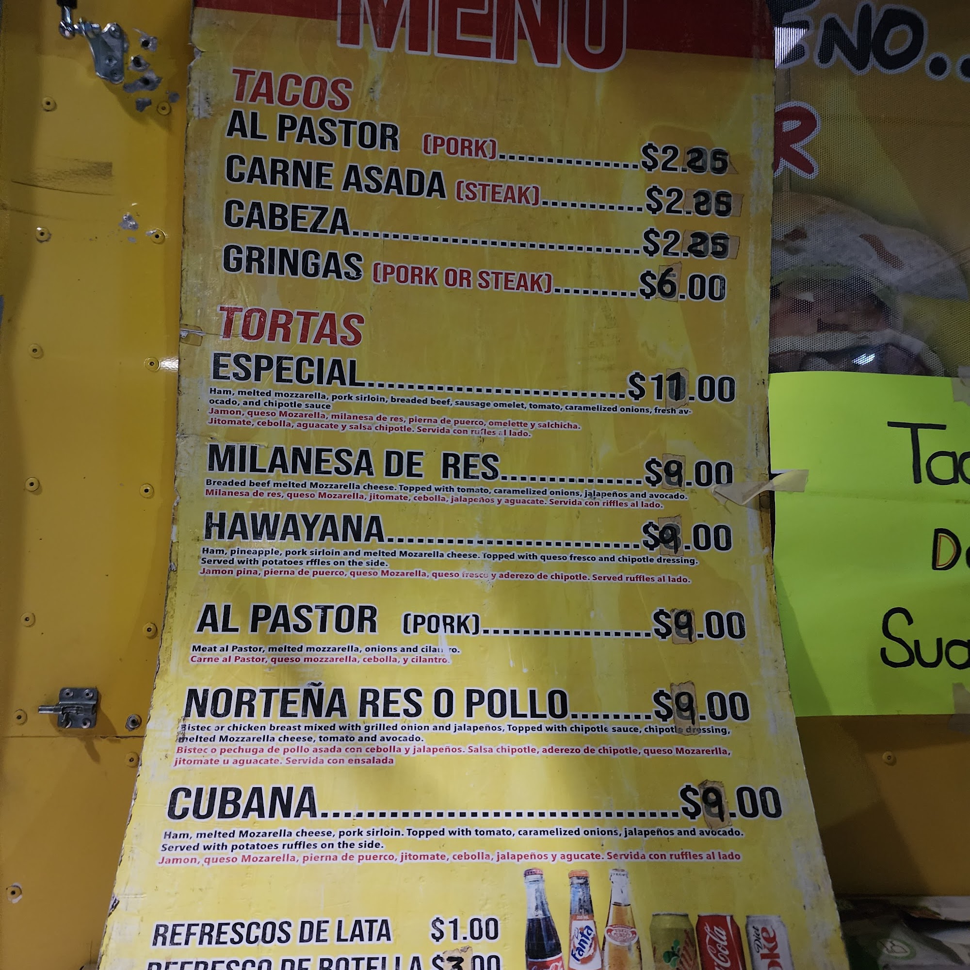 Q Takote Menu