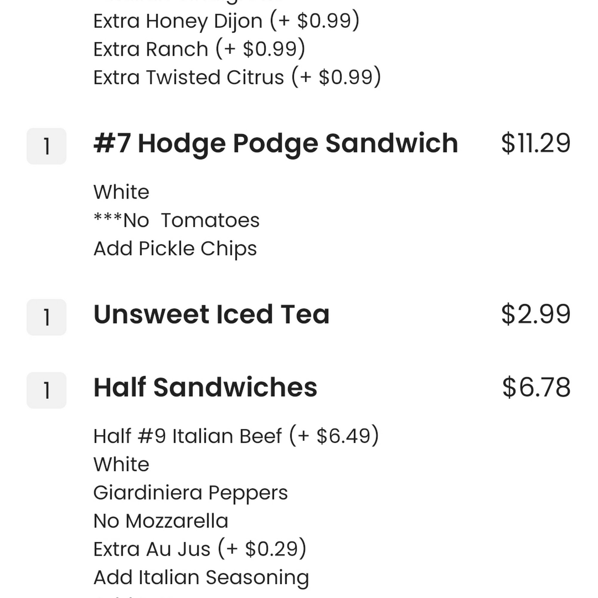Pickleman's Gourmet Cafe Menu