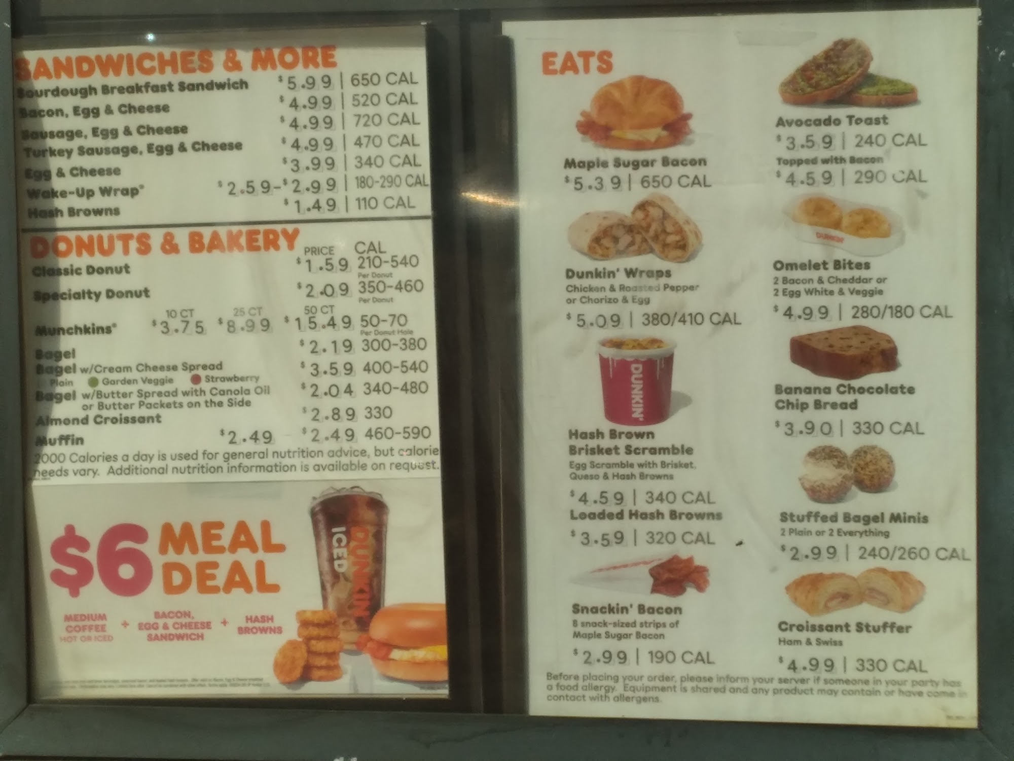Dunkin' Menu