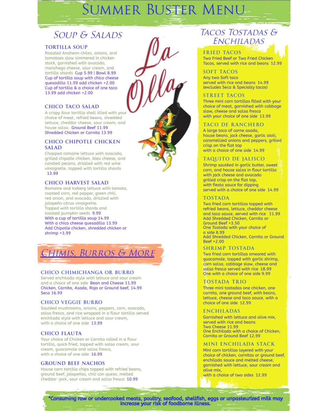 FAMOUS MEXICAN FOOD Menu