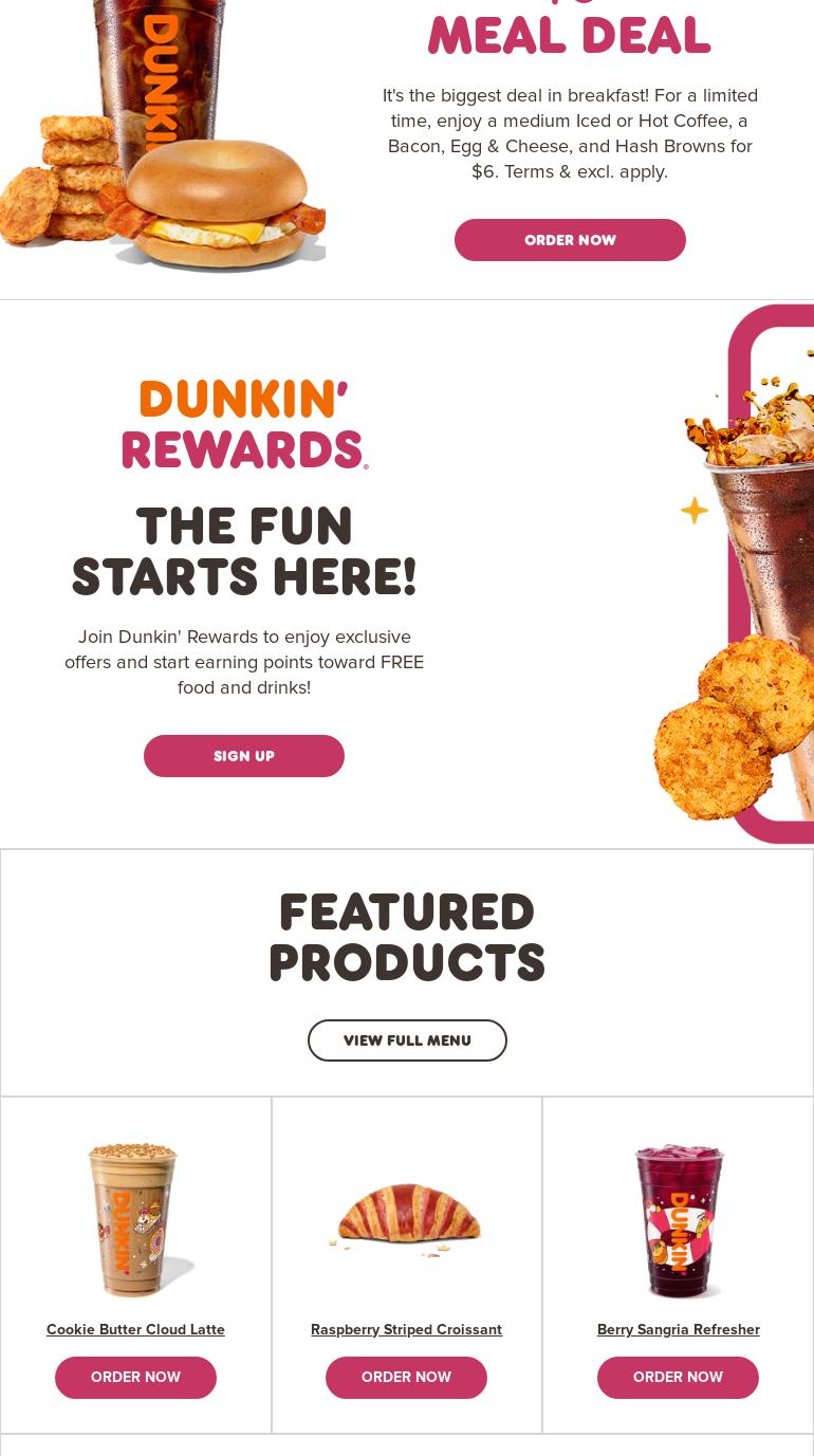Dunkin' Menu