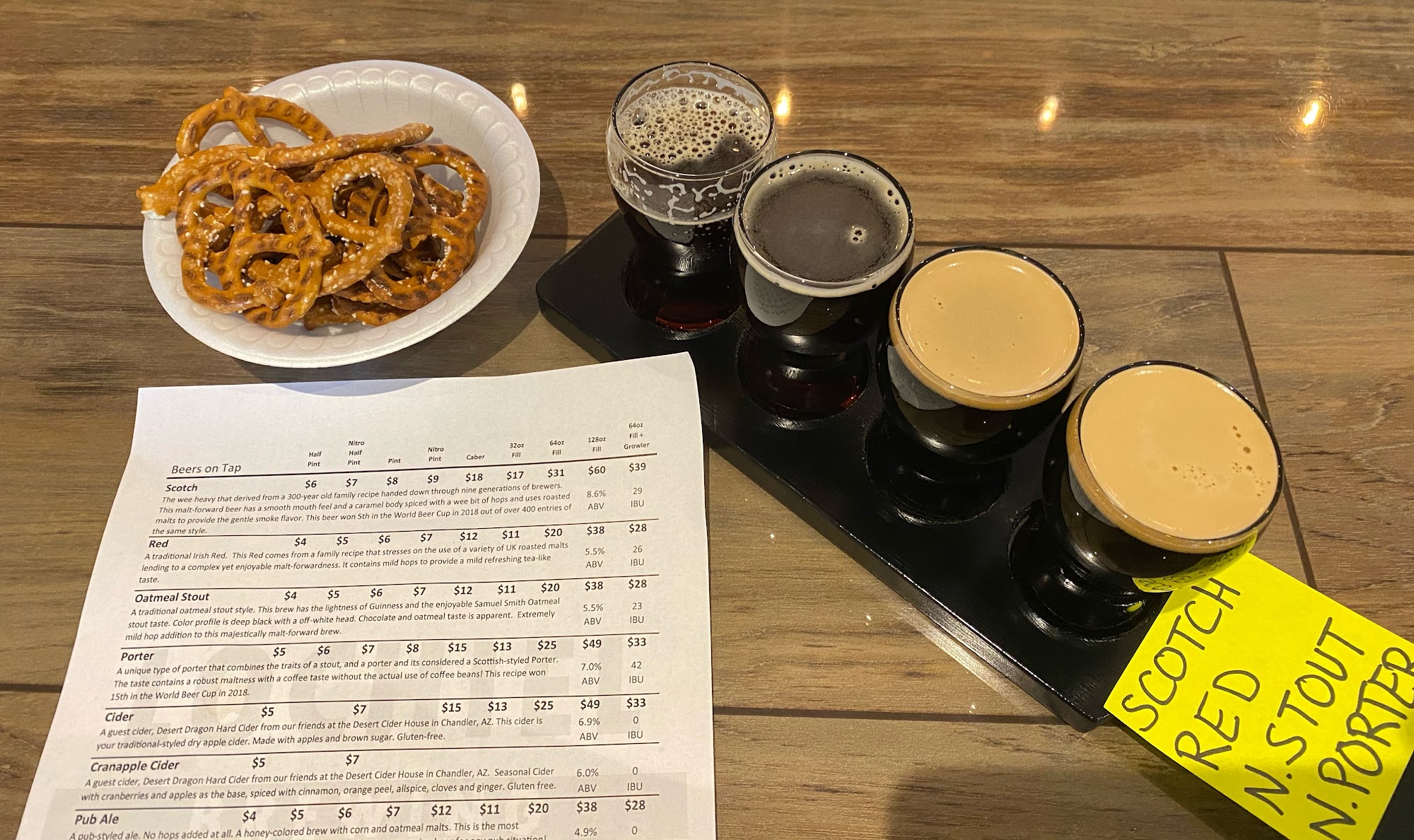 Lochiel Brewing Menu