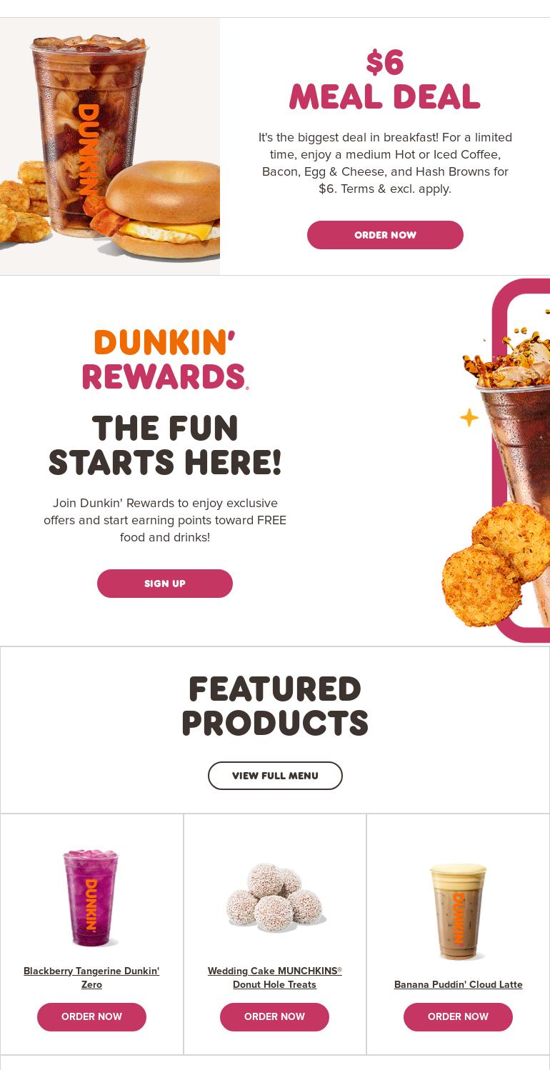 Dunkin' Menu