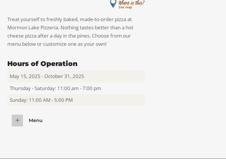 Mormon Lake Lodge Steak House Menu