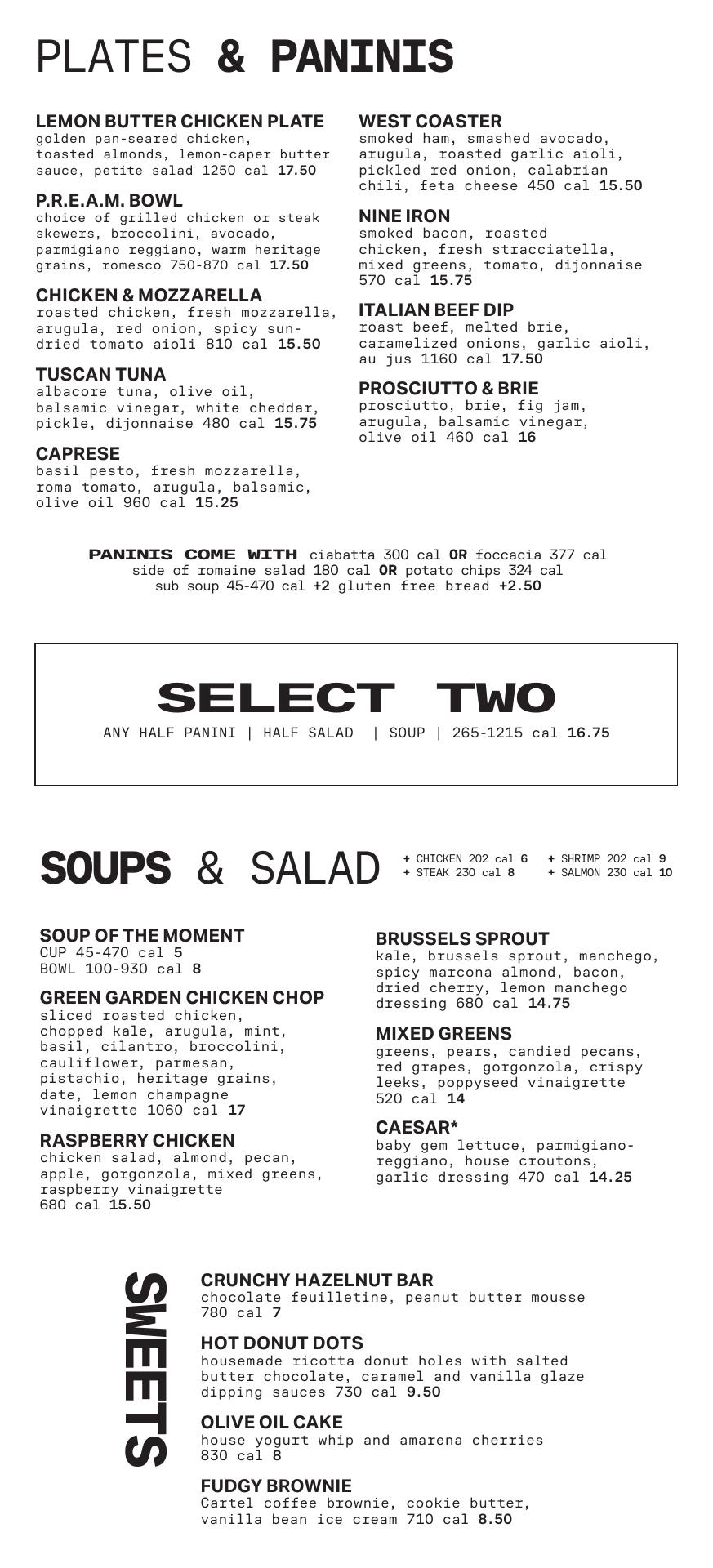 Postino Peoria Menu