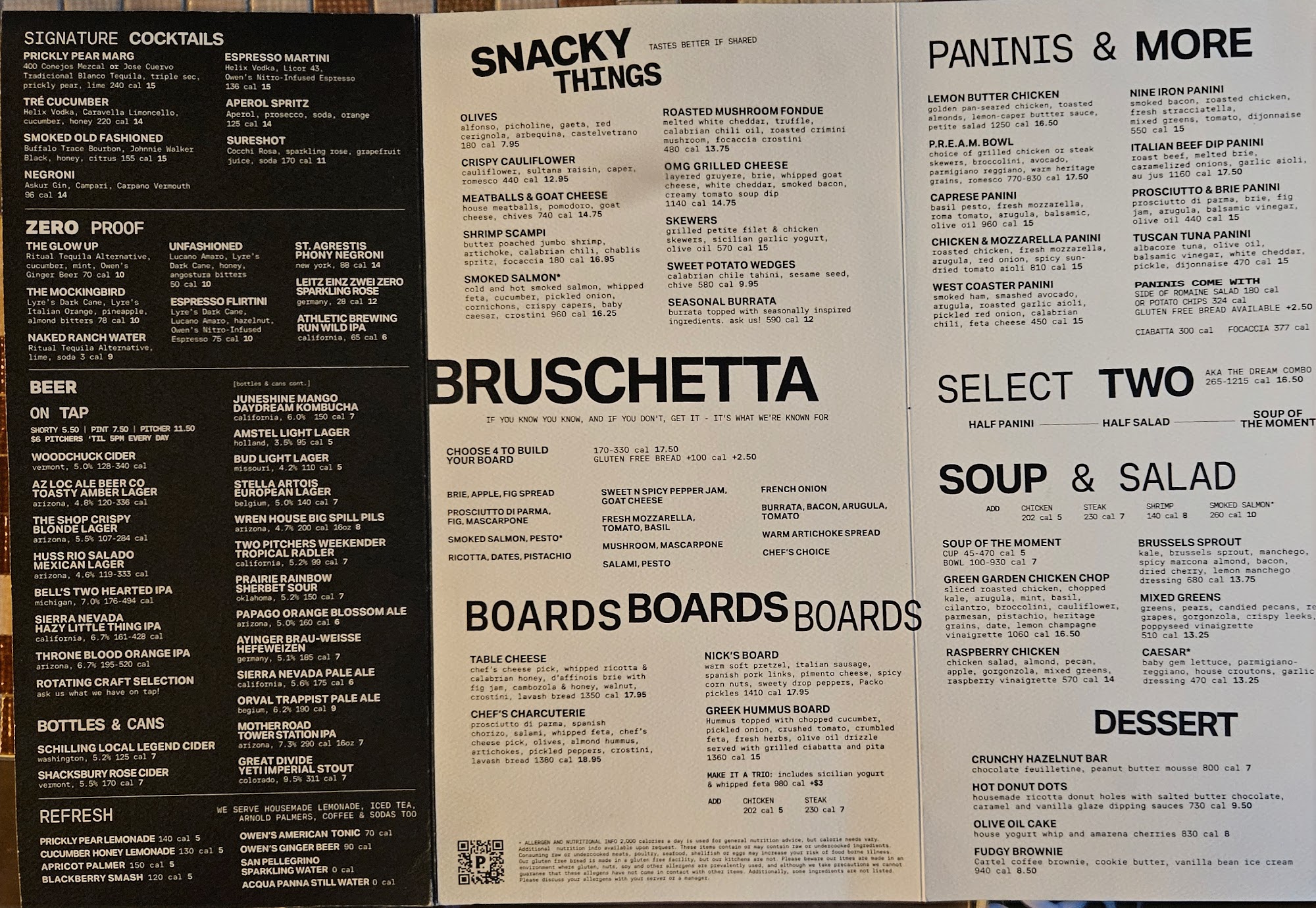 Postino Peoria Menu