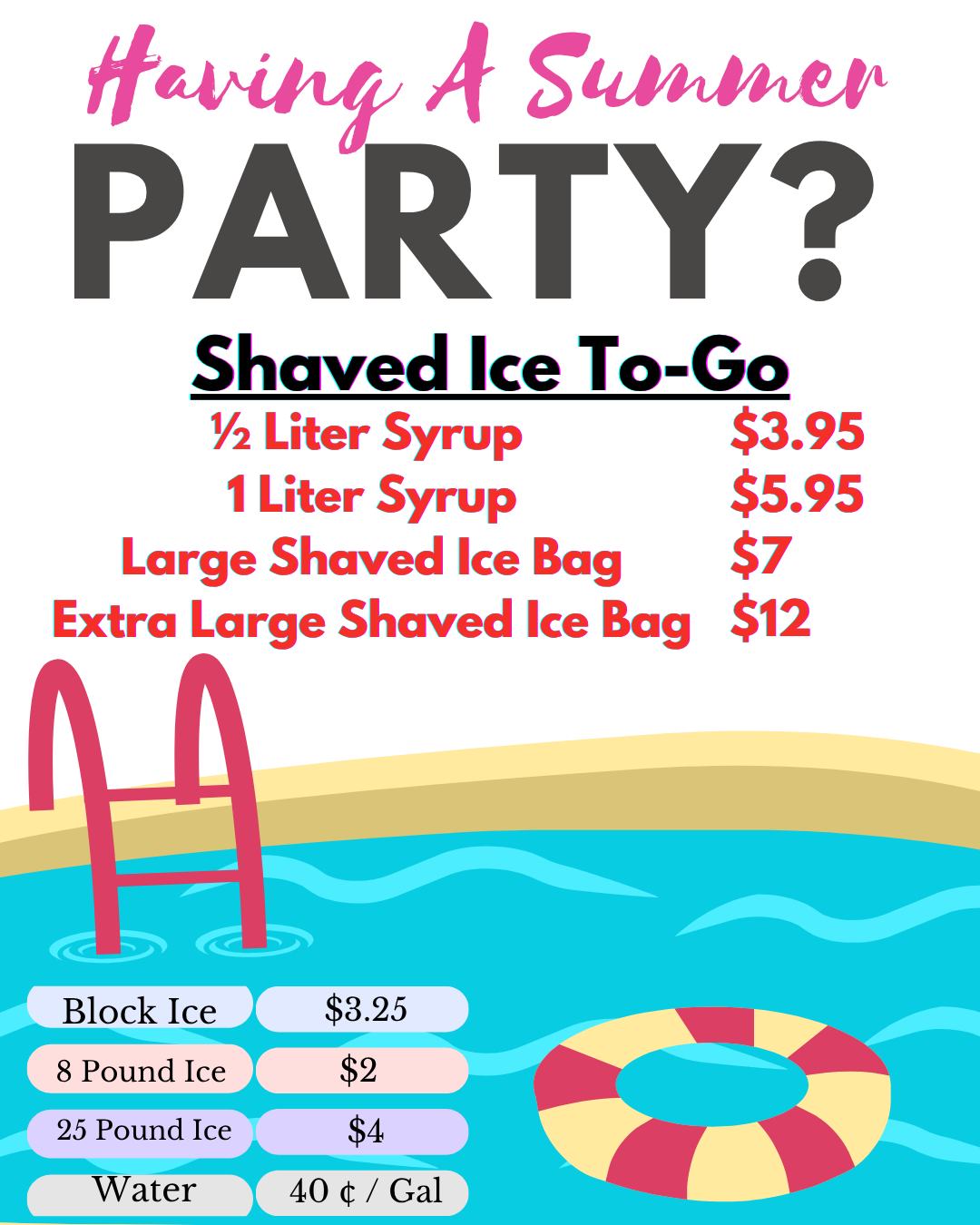 Water and Ice Ahwatukee Menu