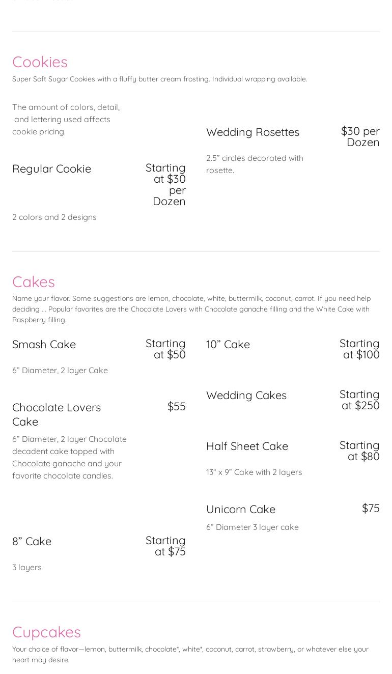 Cookie Wednesday Menu