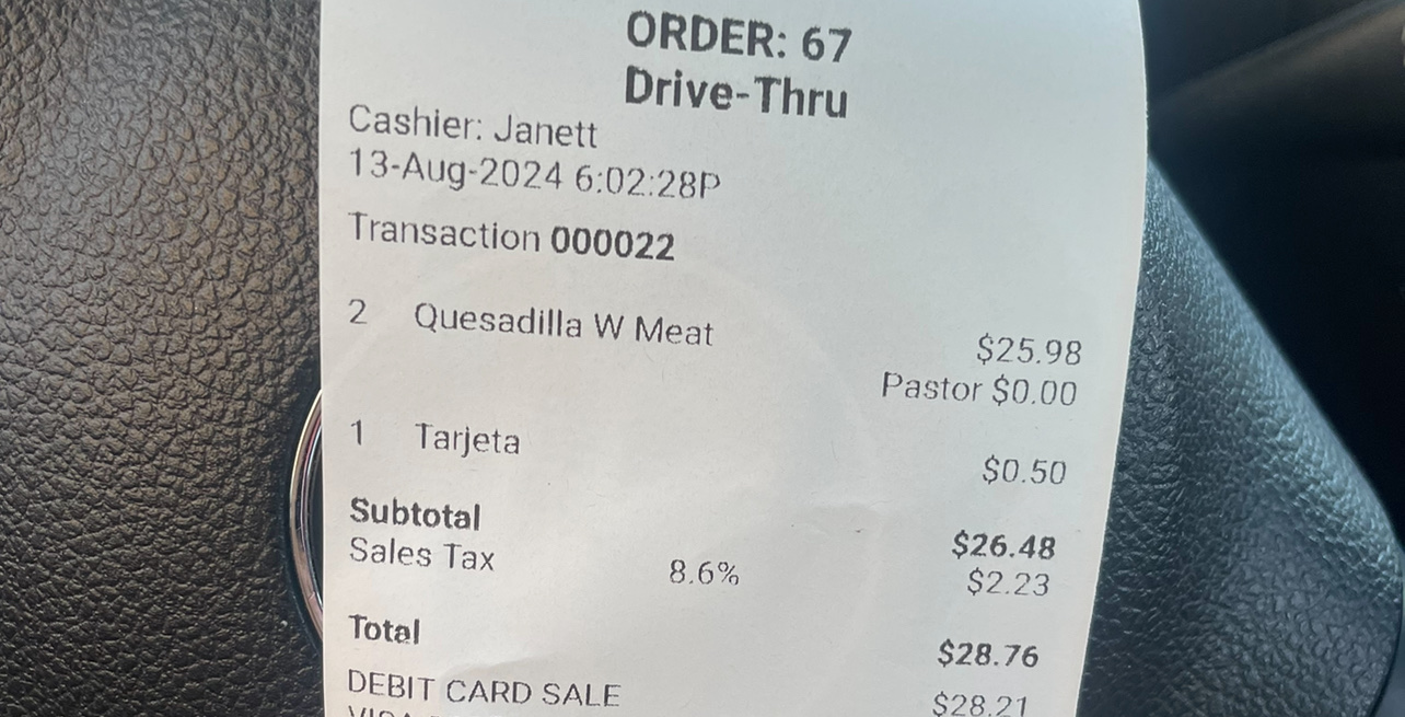 Salsitas MEXICAN FOOD Menu