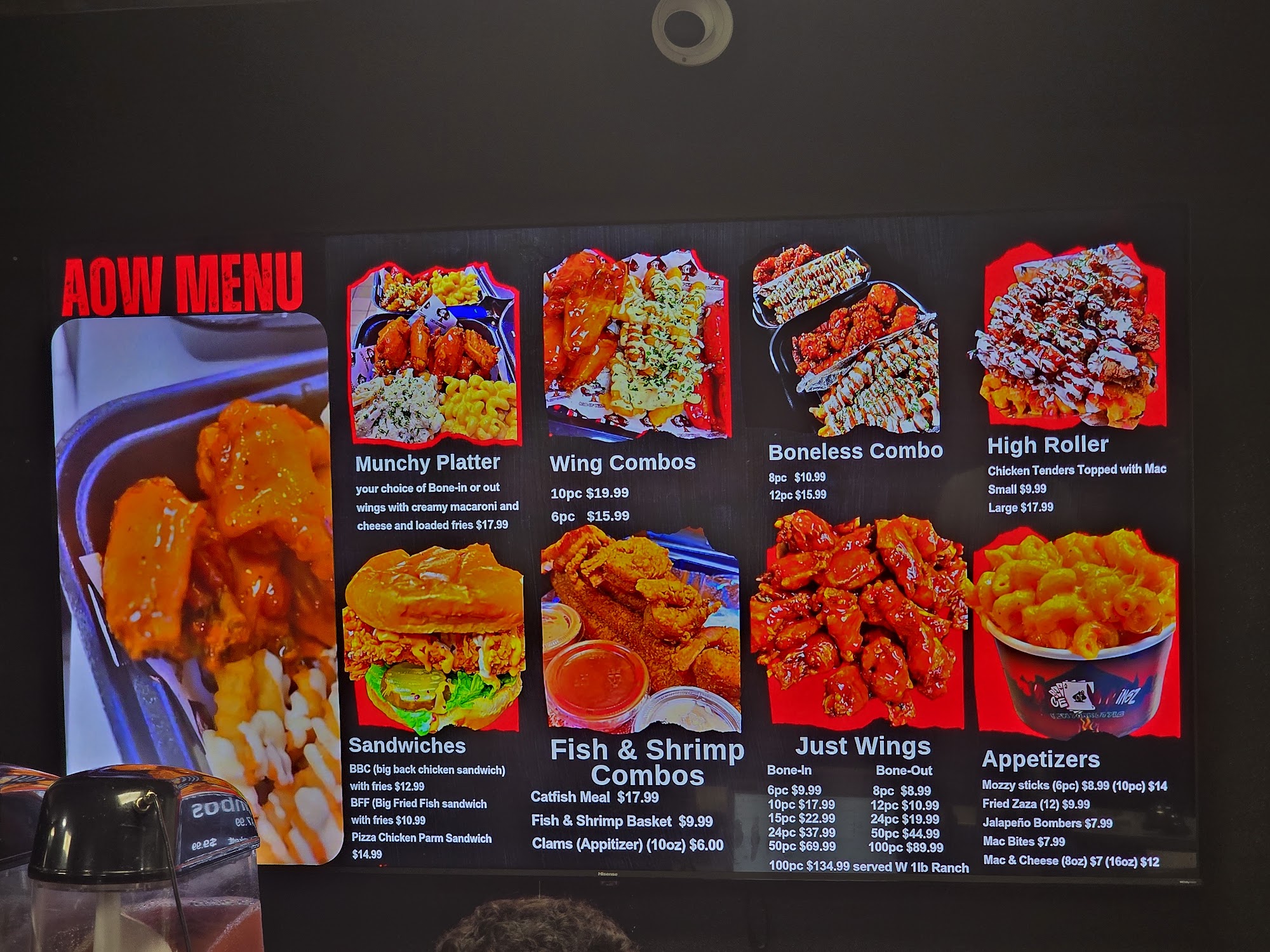 Ace of Wingz Menu