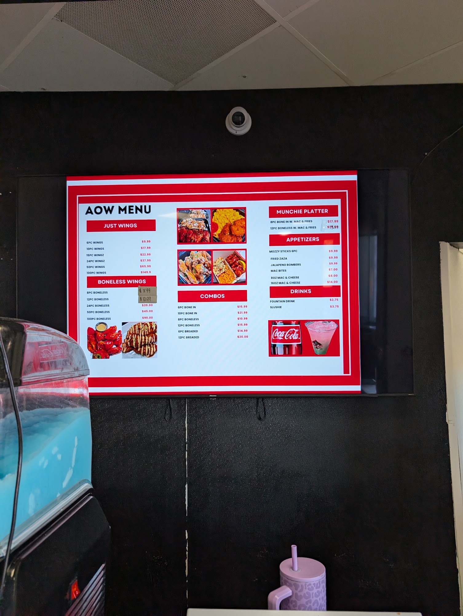 Ace of Wingz Menu