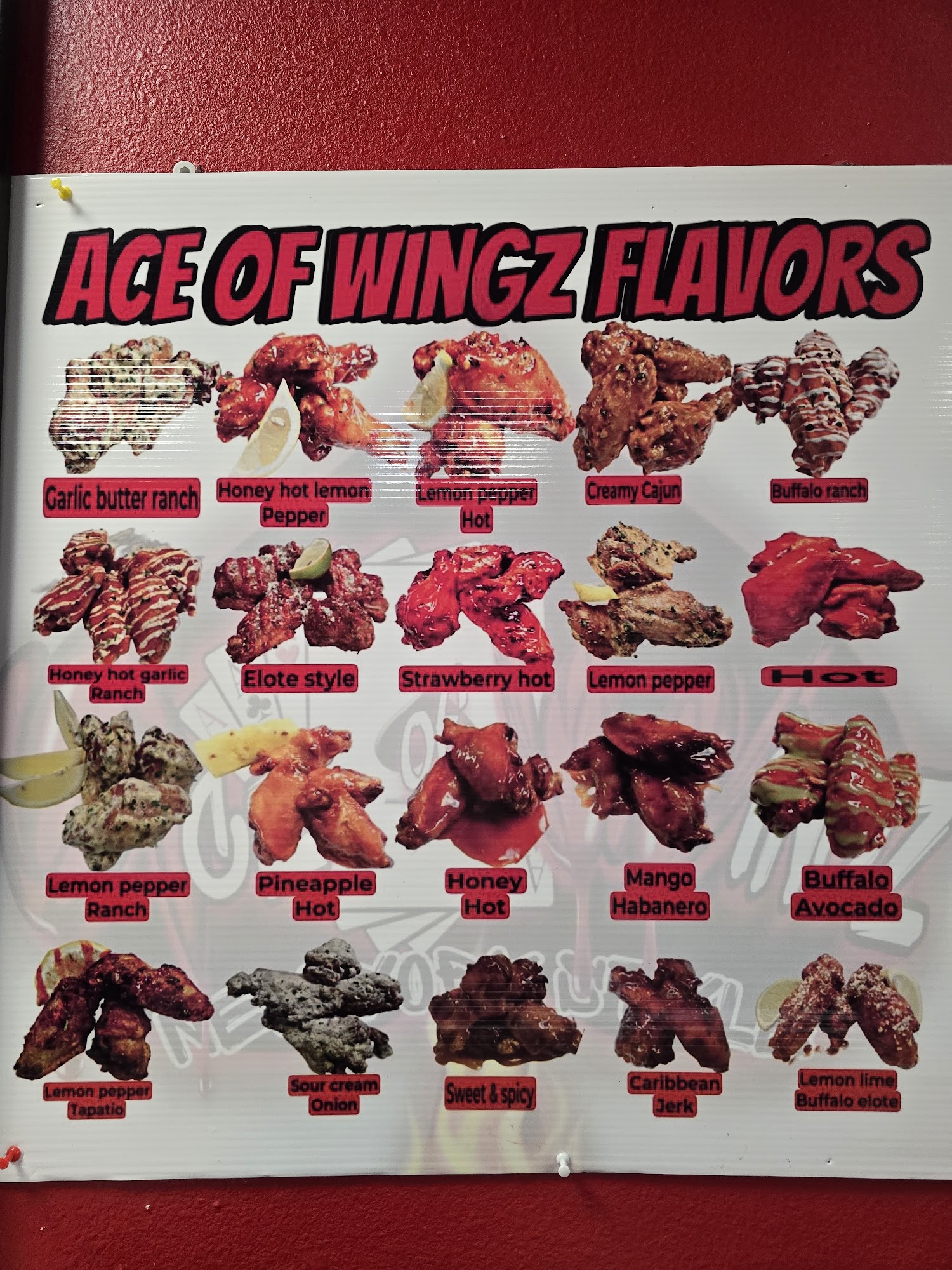 Ace of Wingz Menu