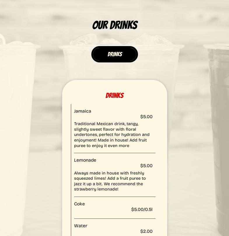 Dr Taco Therapy Menu