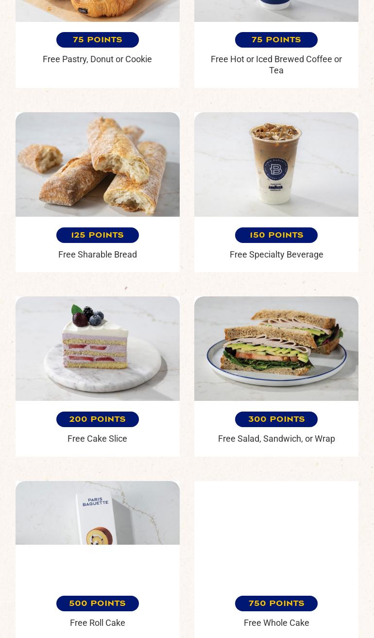 Paris Baguette Menu