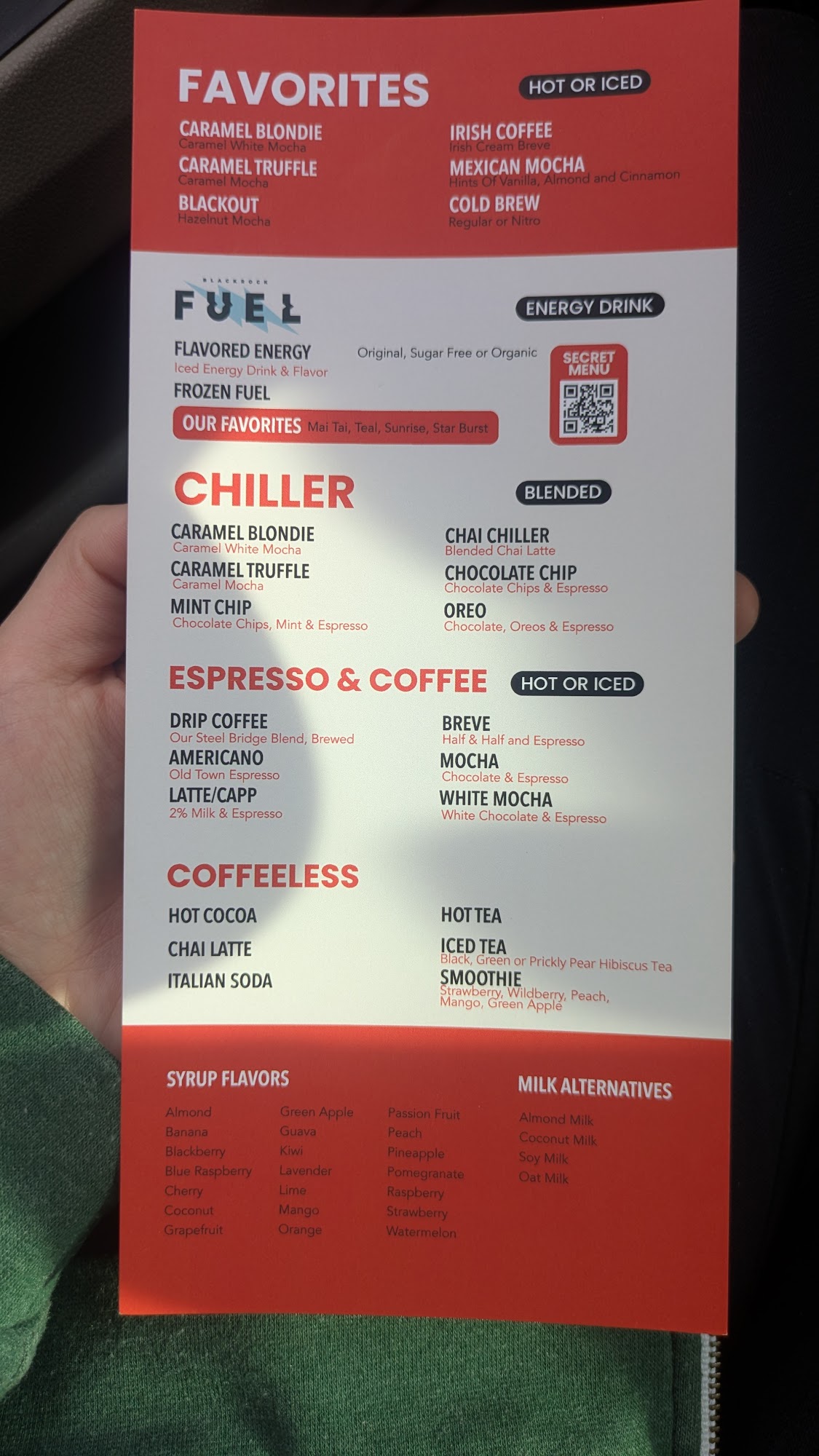 Black Rock Coffee Bar Menu
