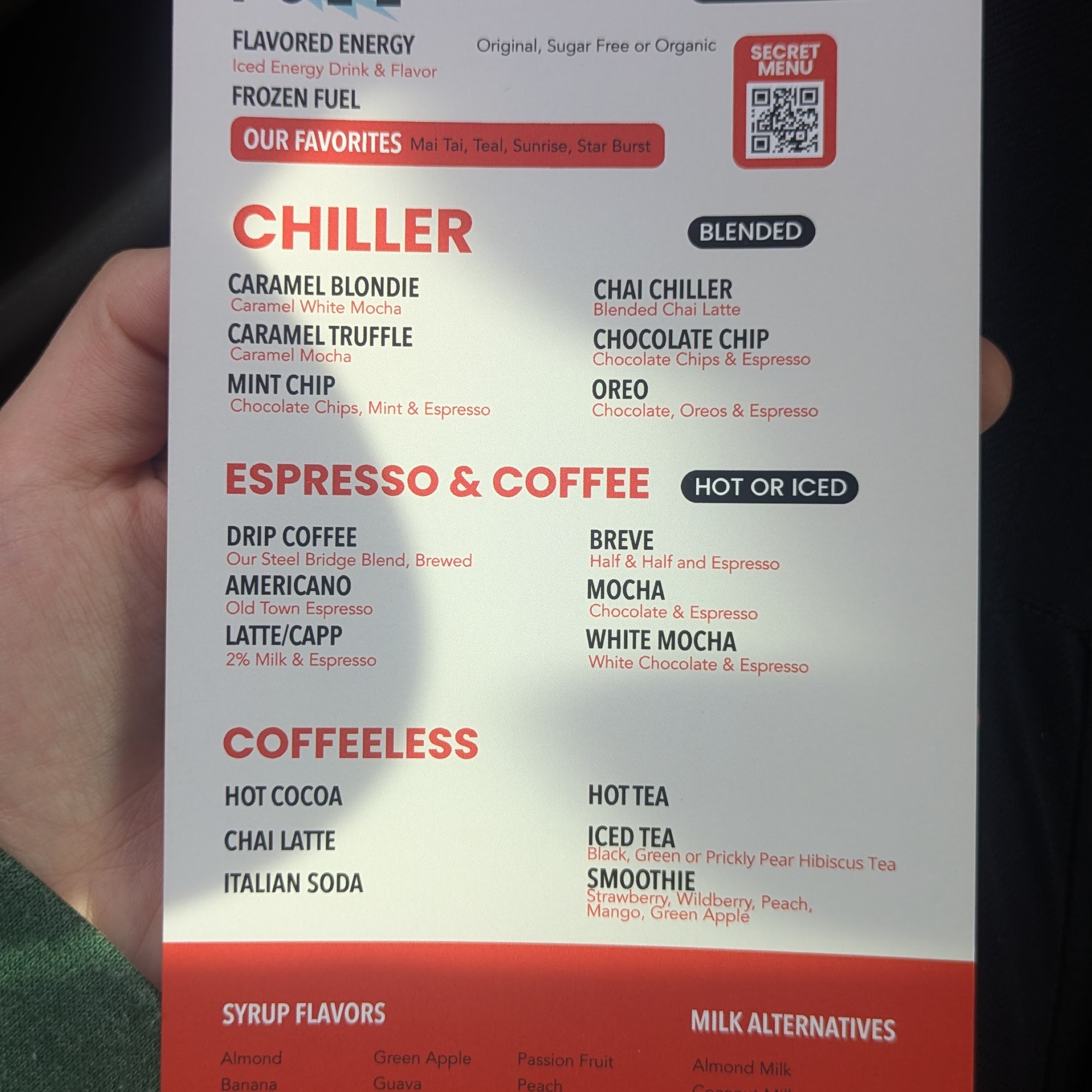 Black Rock Coffee Bar Menu