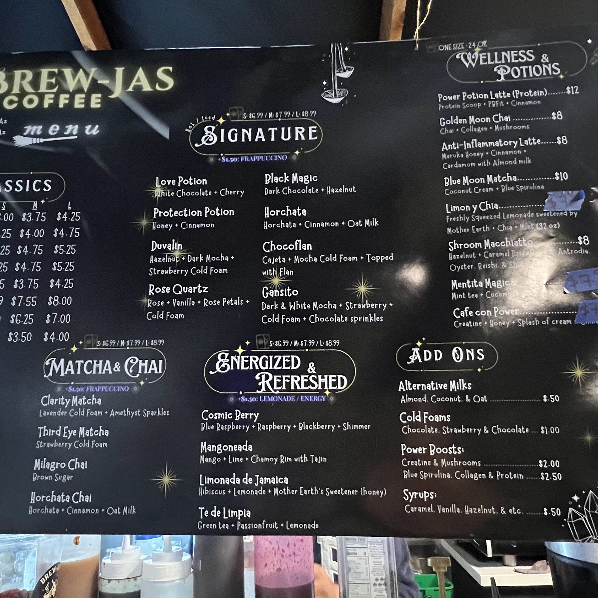 Brew-jas coffee Menu