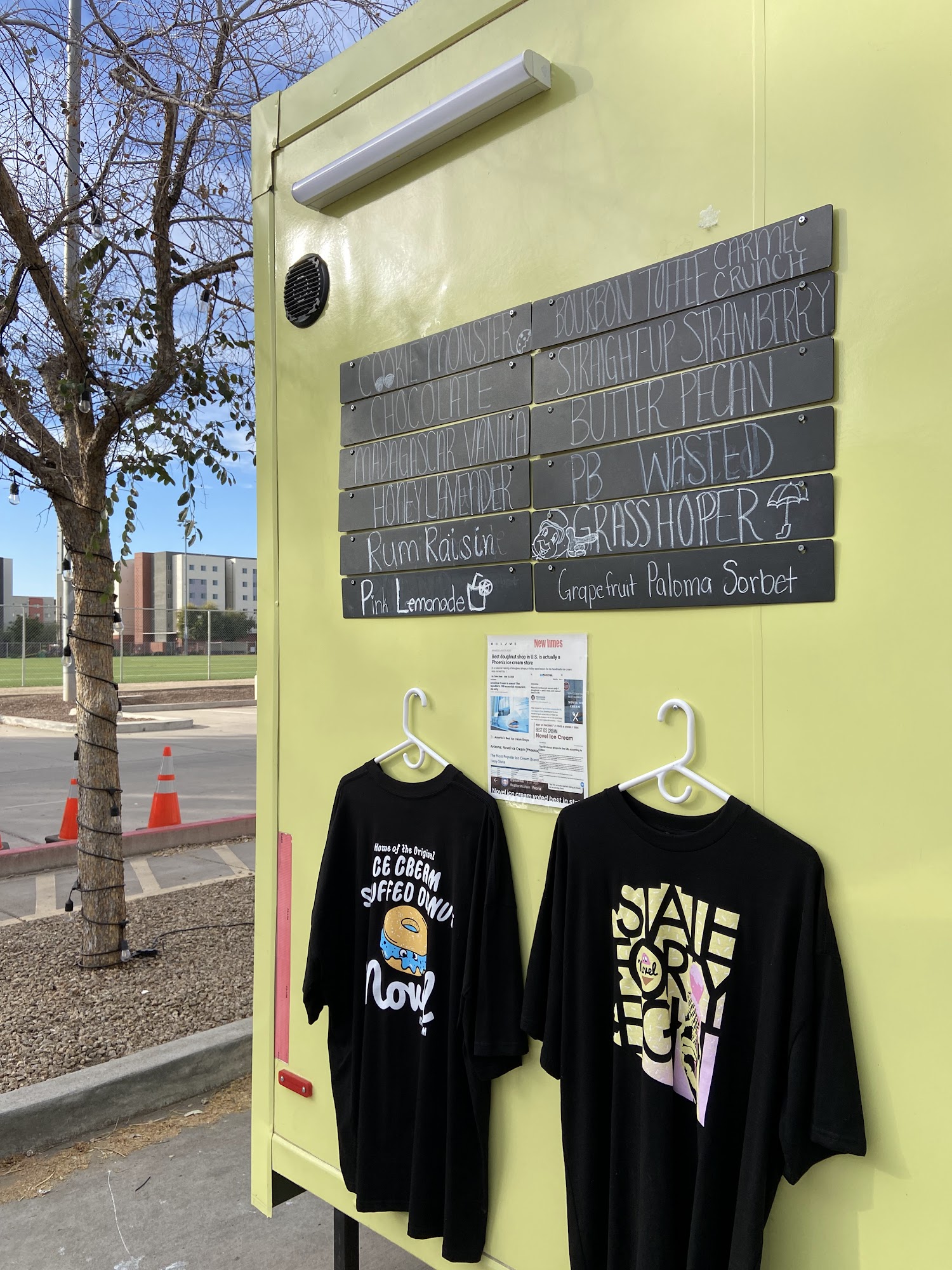 Novel Ice Cream Menu