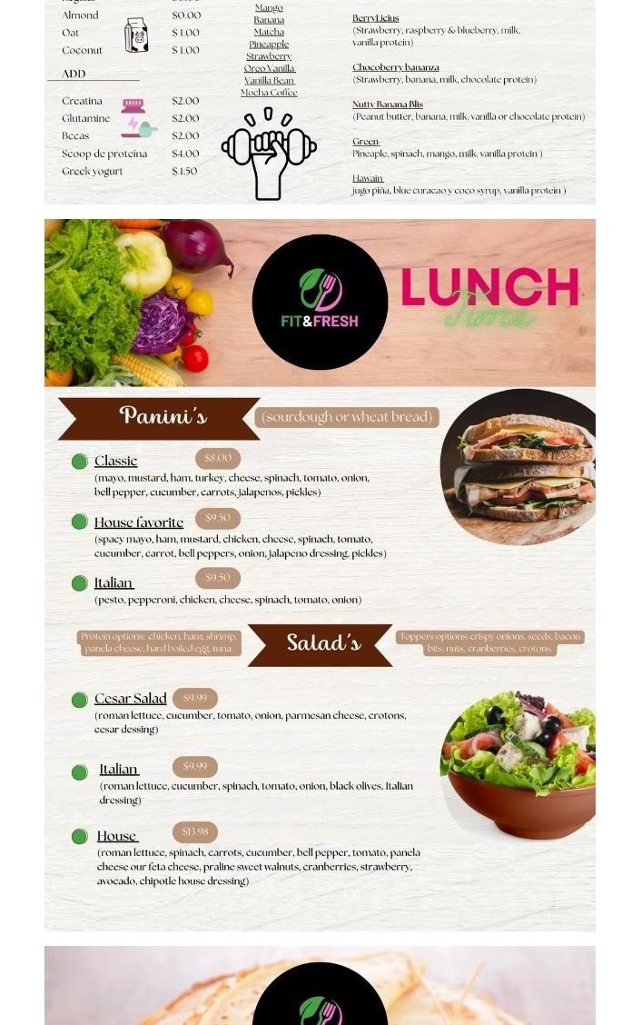 Fit & Fresh Menu