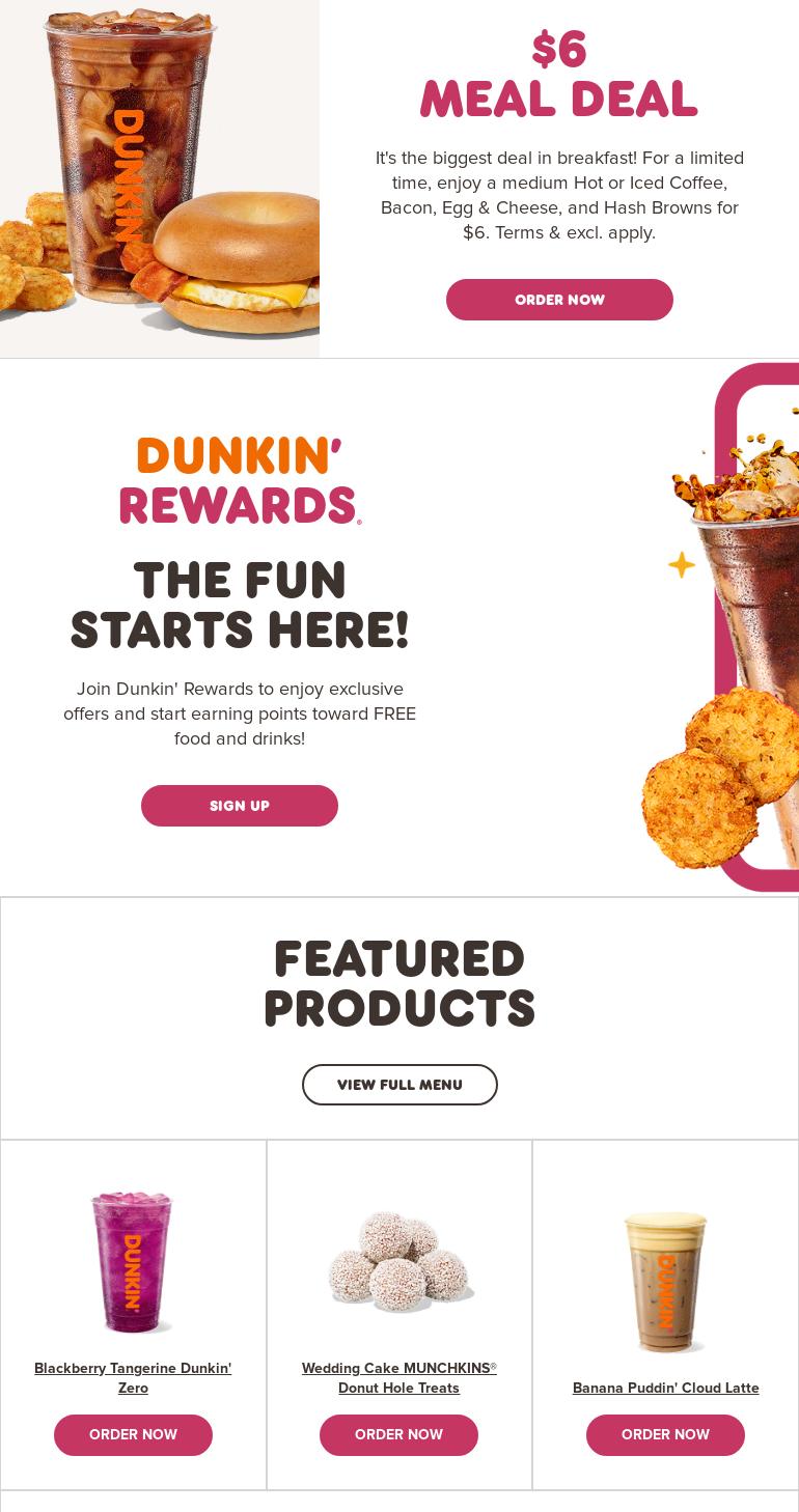Dunkin' Menu