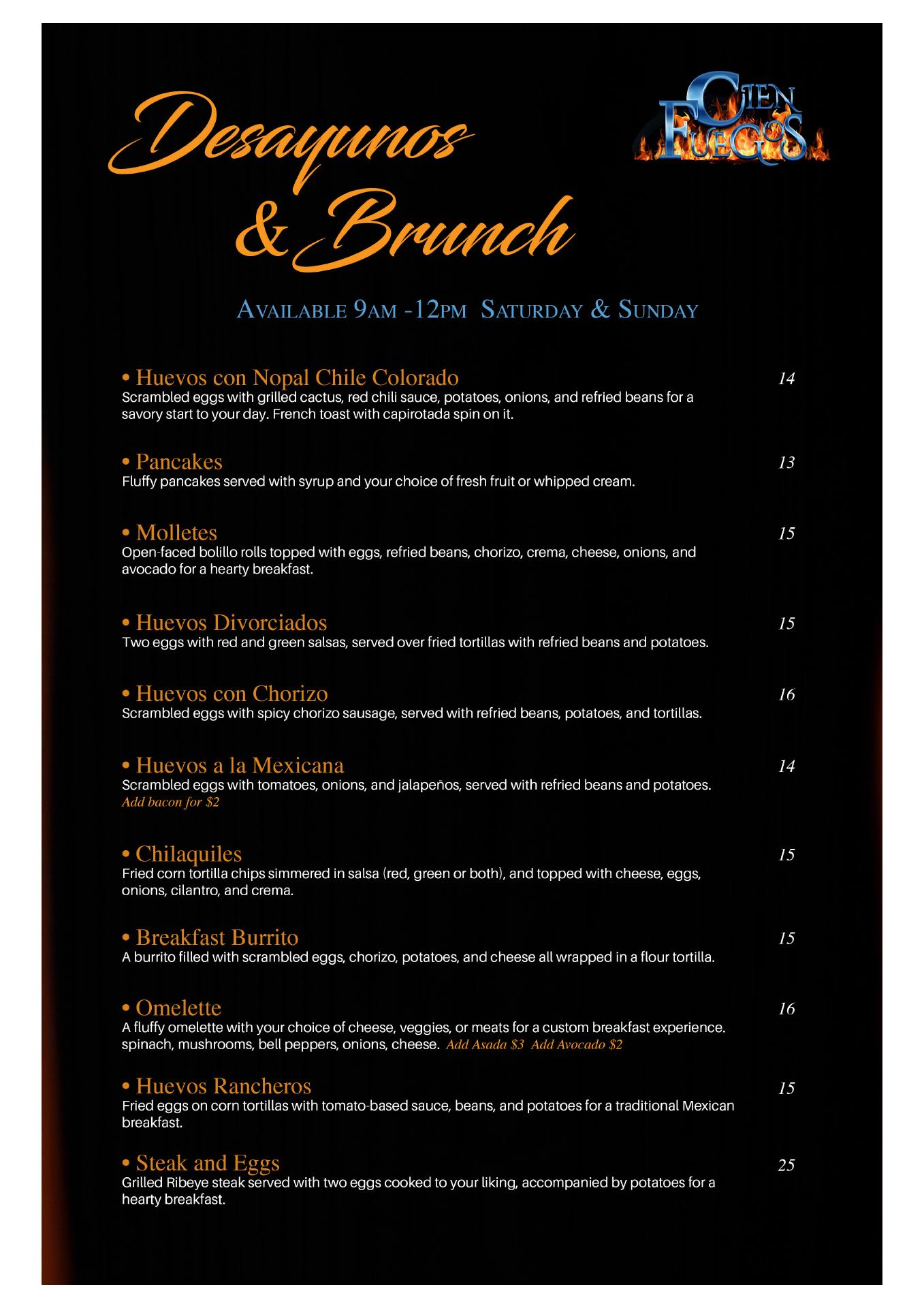 Casa 16 Restaurant Menu