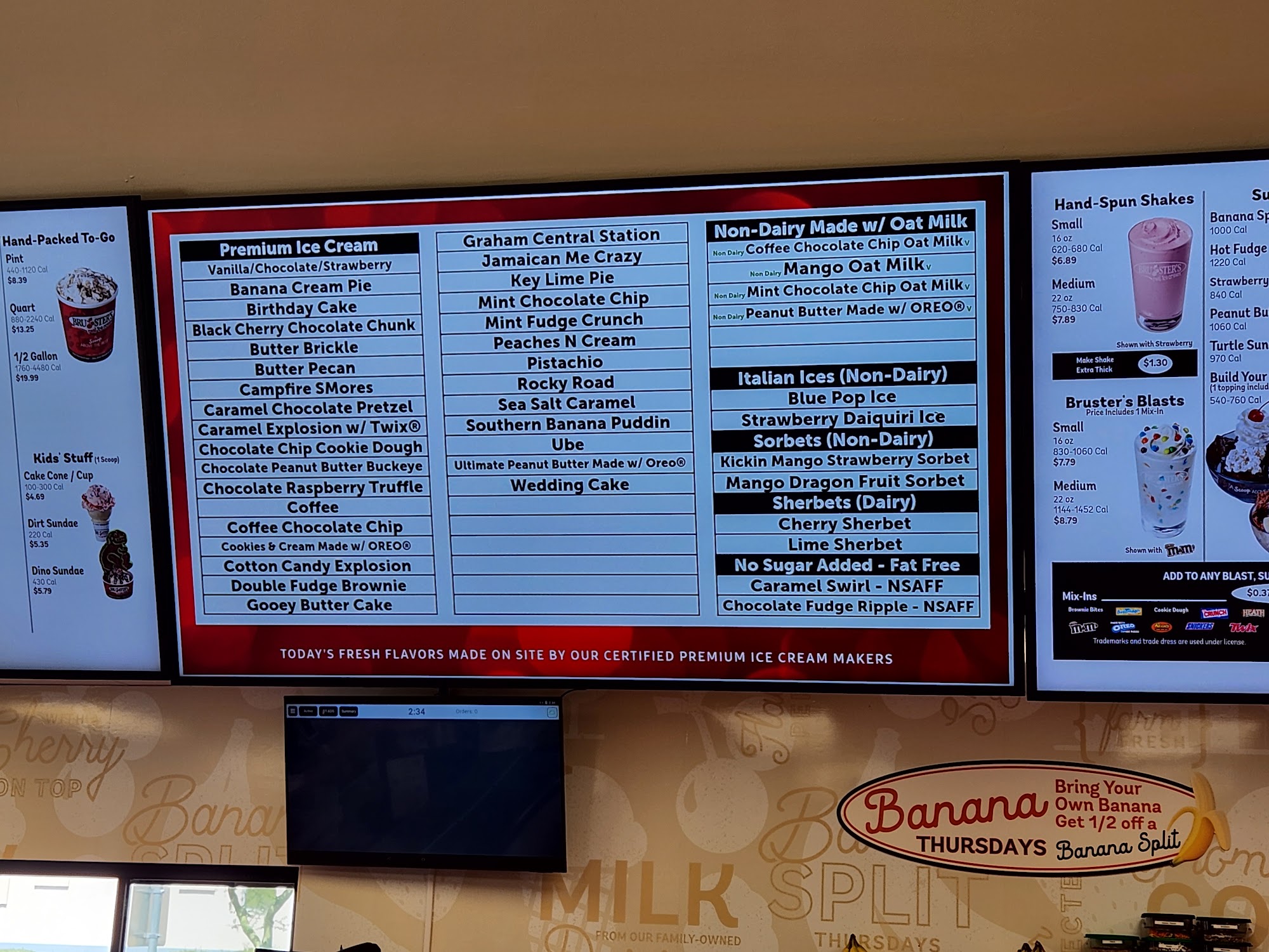 Bruster's Real Ice Cream Menu