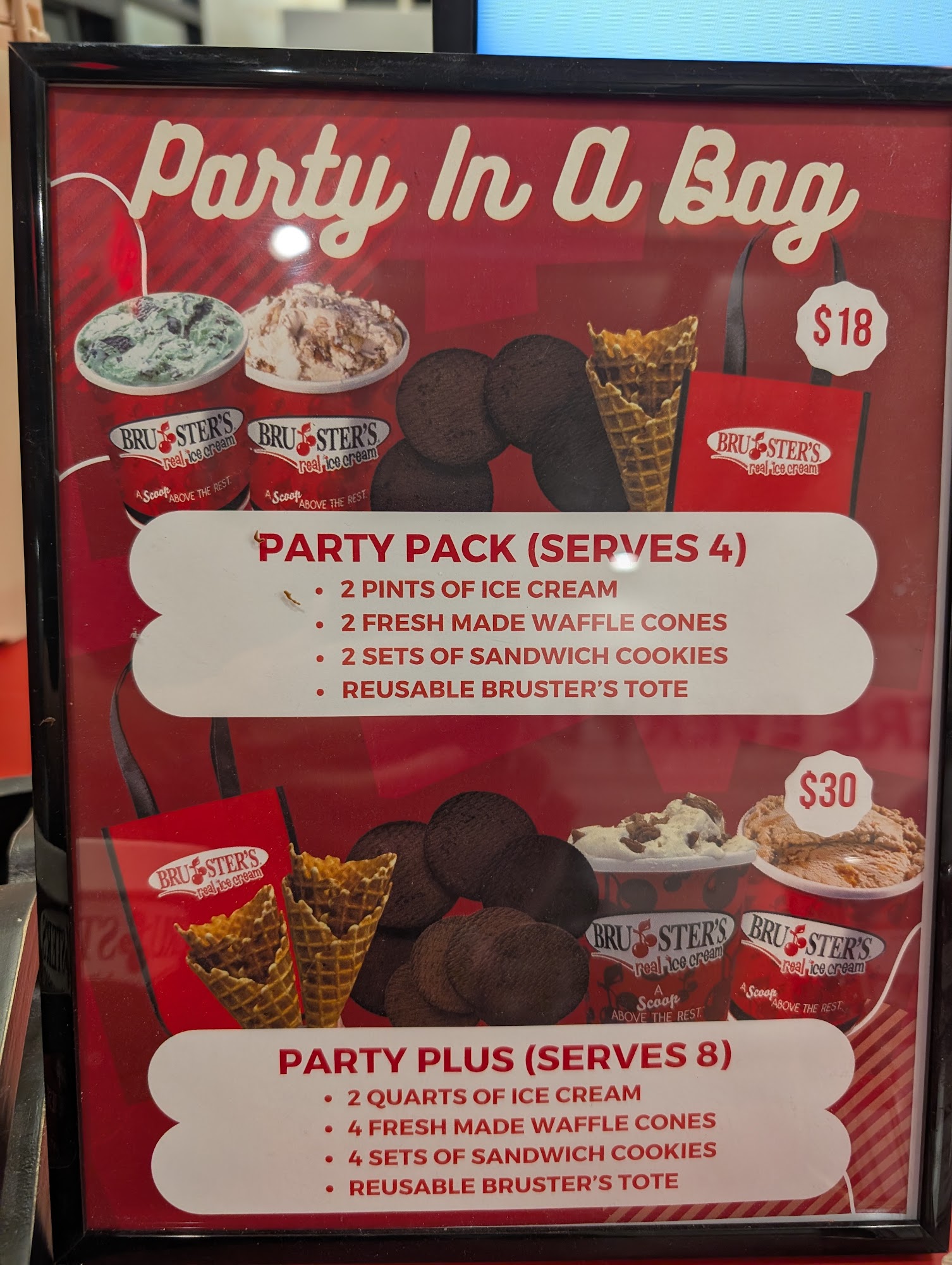 Bruster's Real Ice Cream Menu