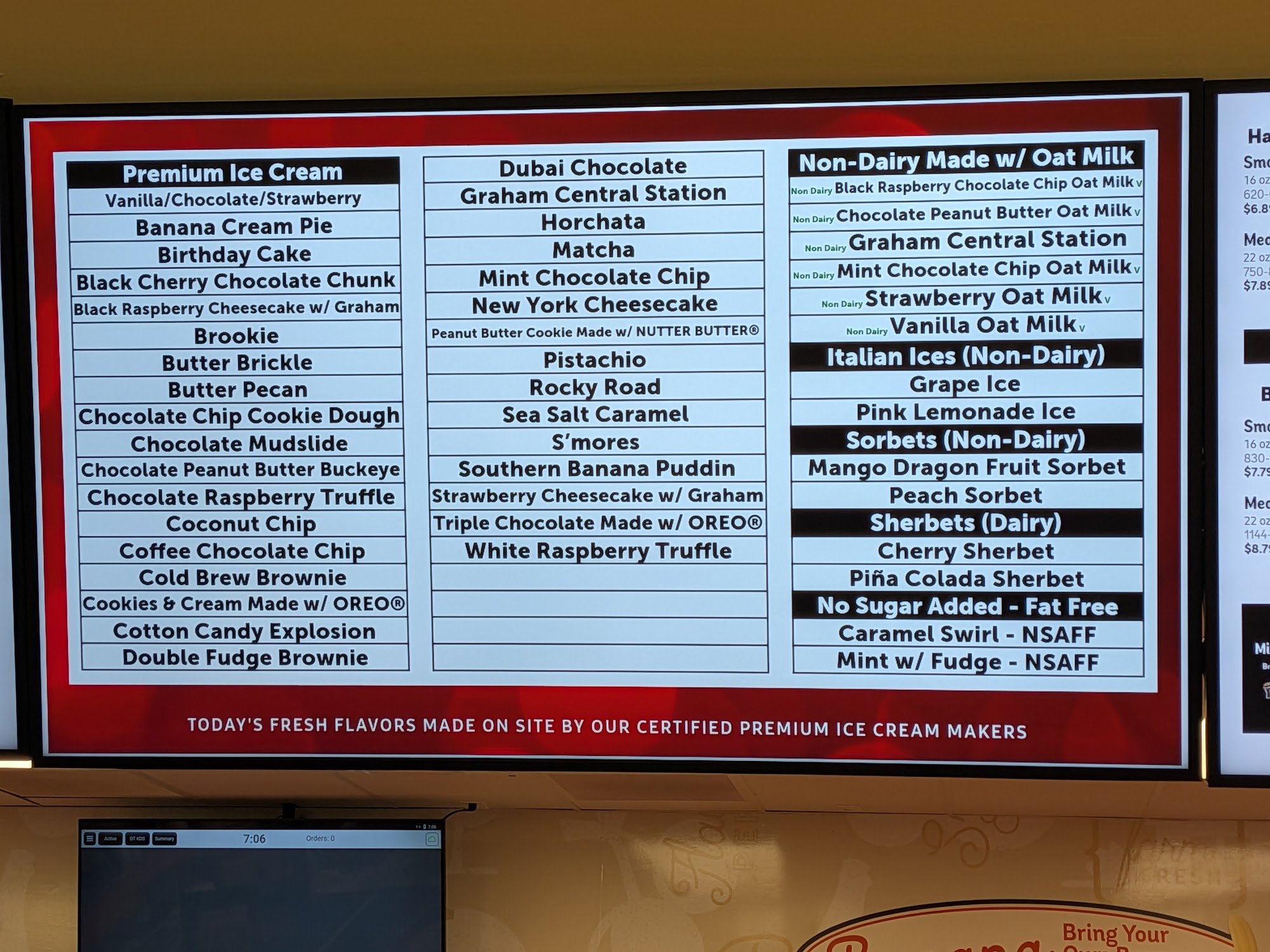 Bruster's Real Ice Cream Menu