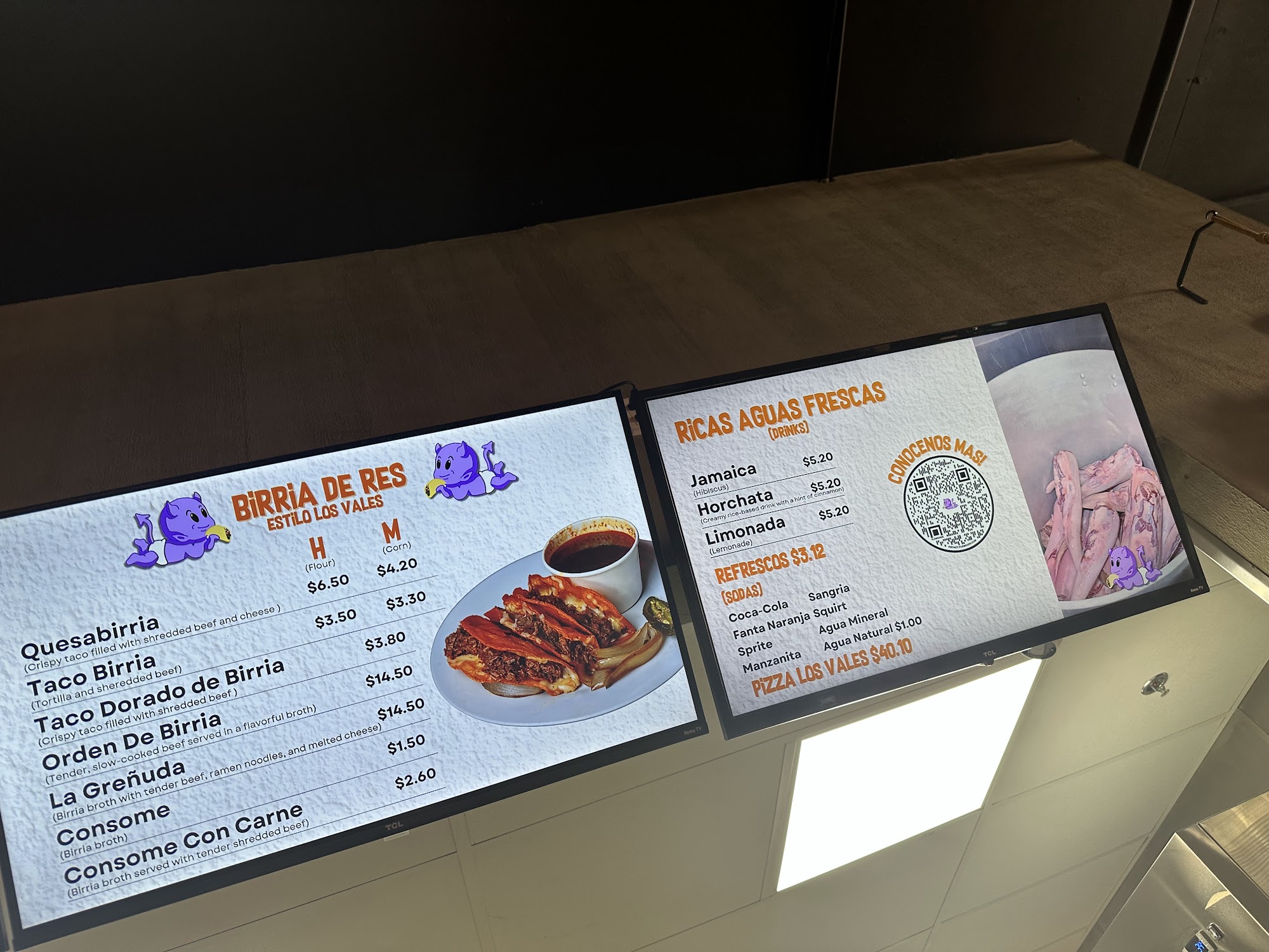 Tacos Los Vales Menu