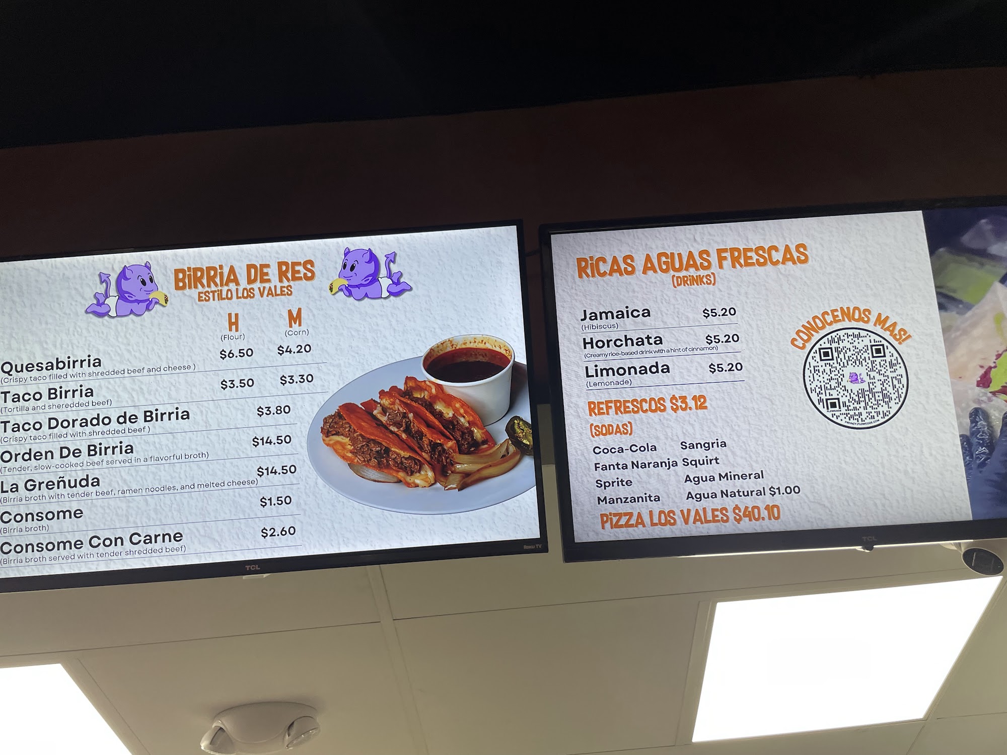 Tacos Los Vales Menu