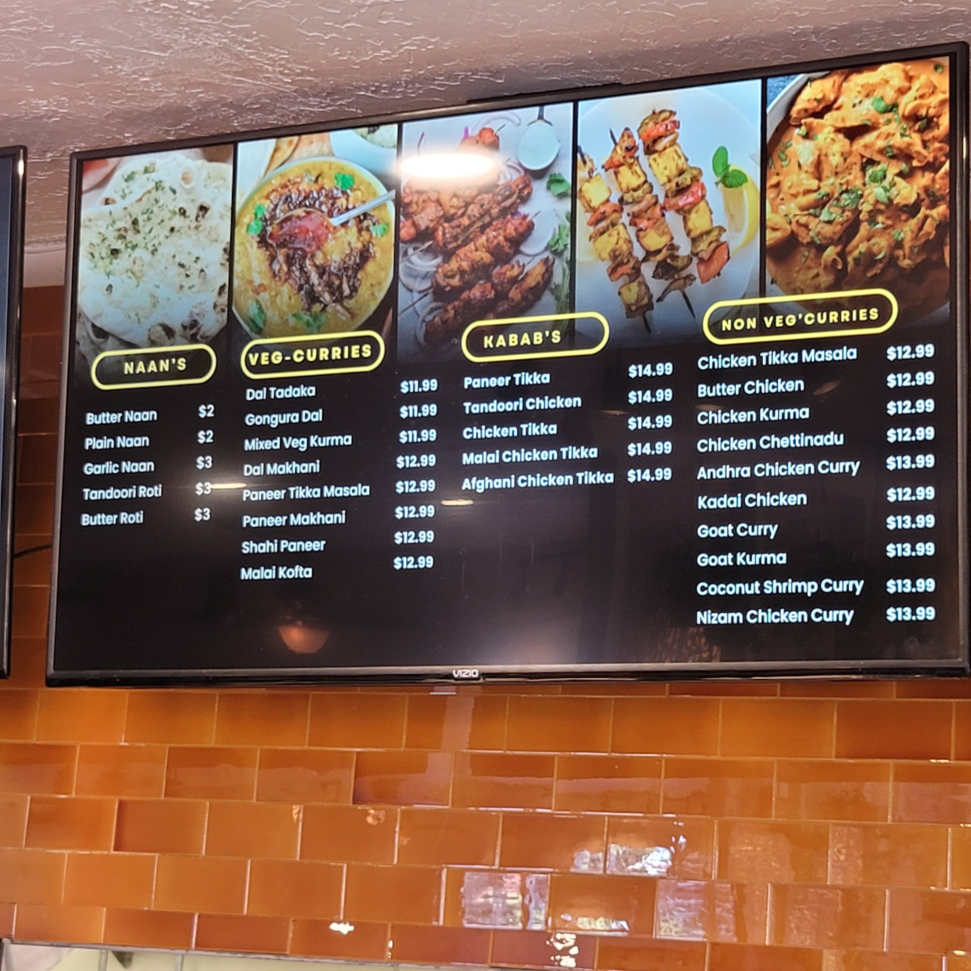 Tikka N Taco Menu