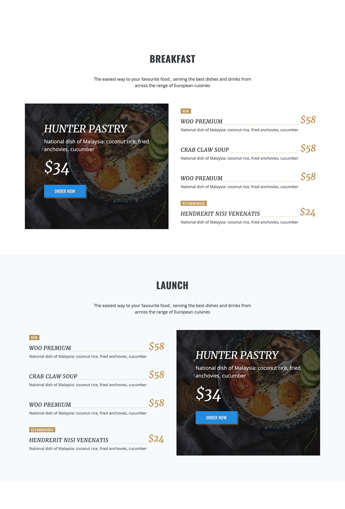 El Chaka Restaurante Menu