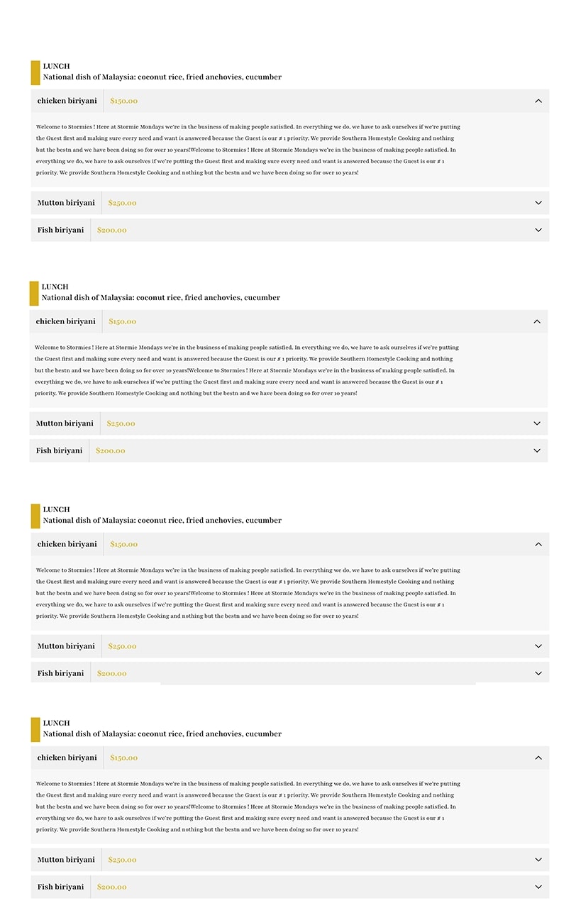 El Chaka Restaurante Menu