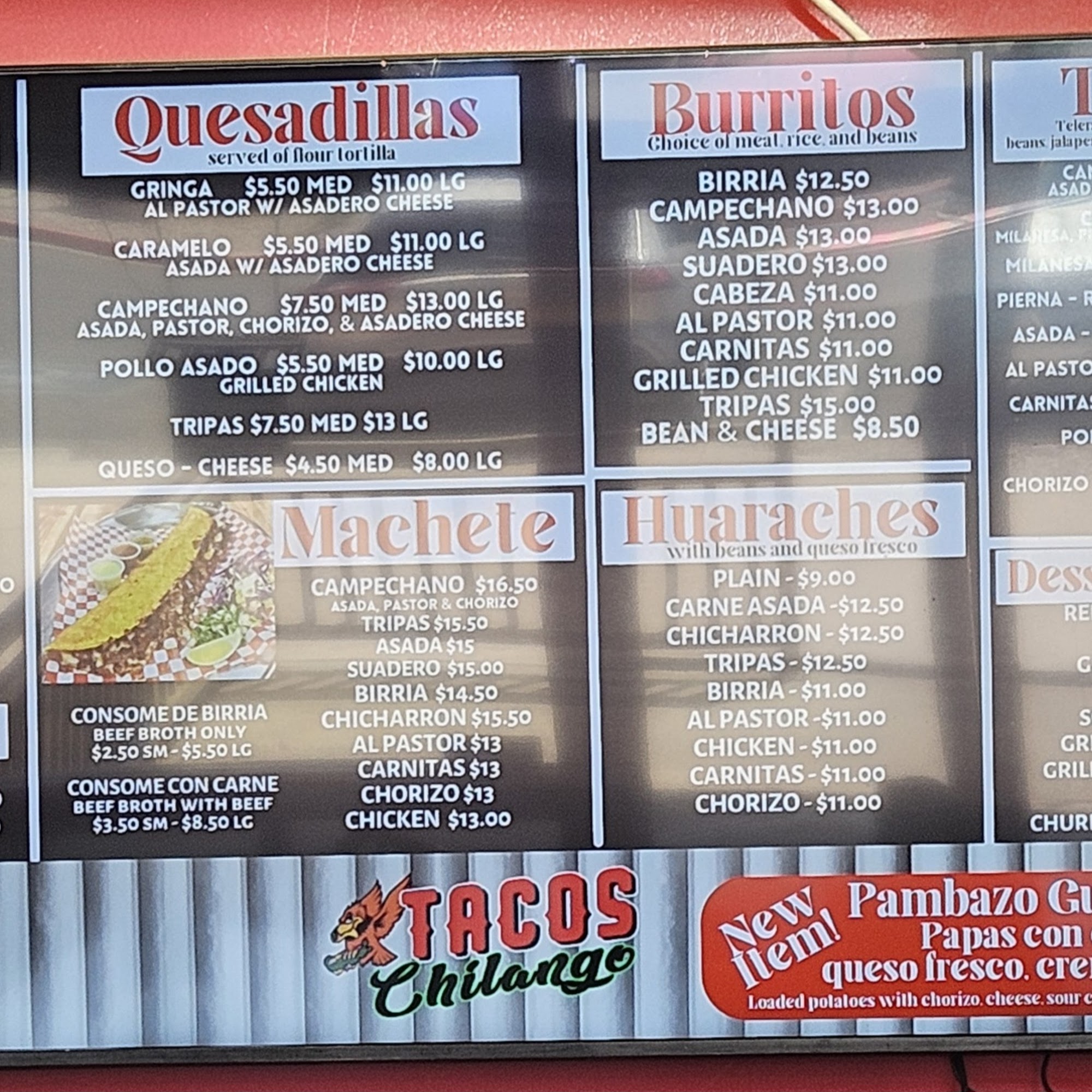 Tacos Chilango - South Phoenix Menu