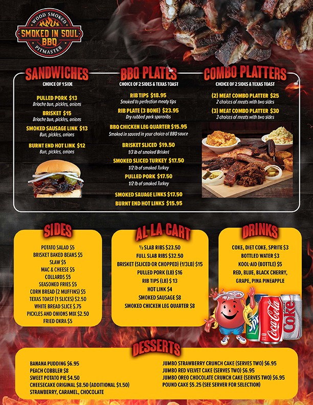 Smoked In Soul BBQ Menu